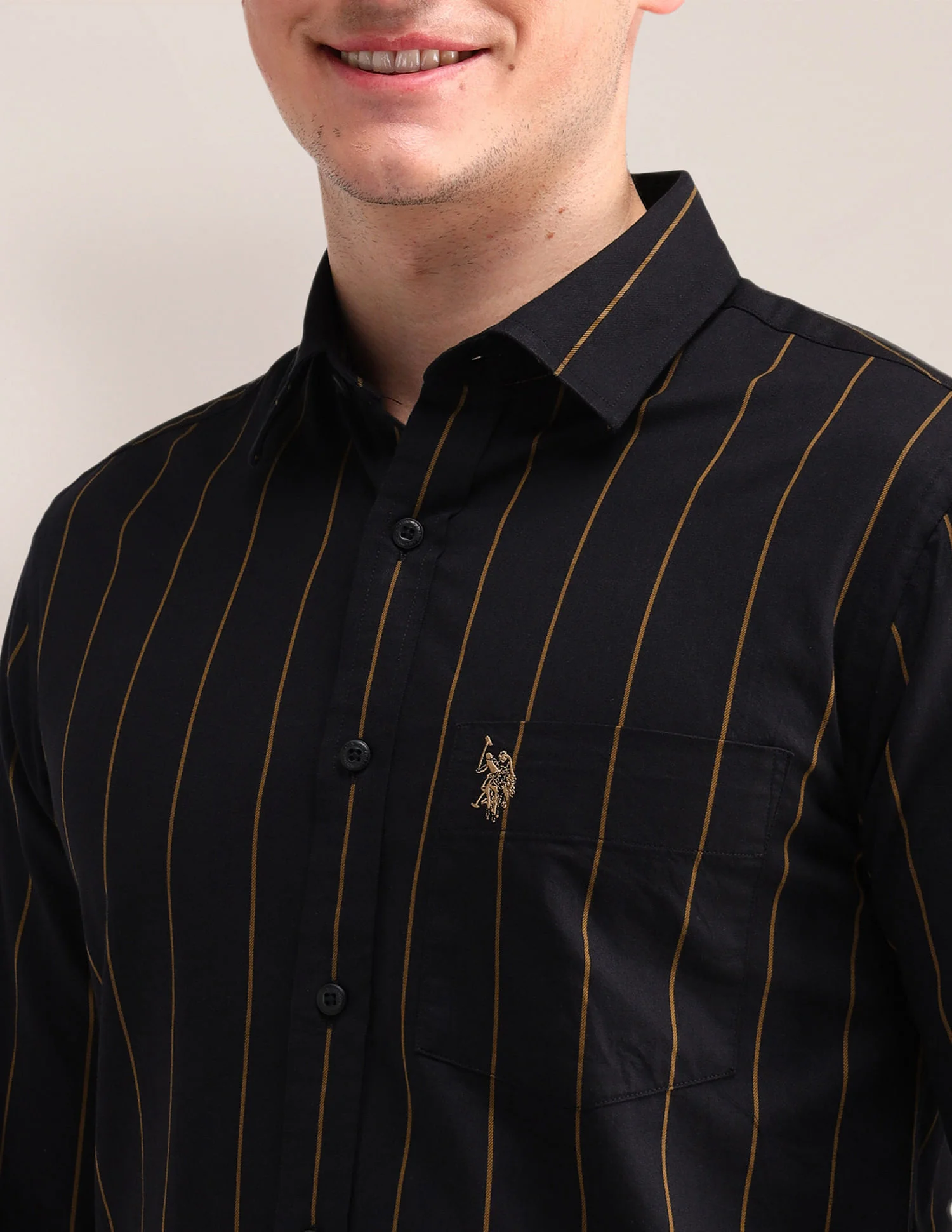 Tailored Fit Twill Striped Shirt - Image 7