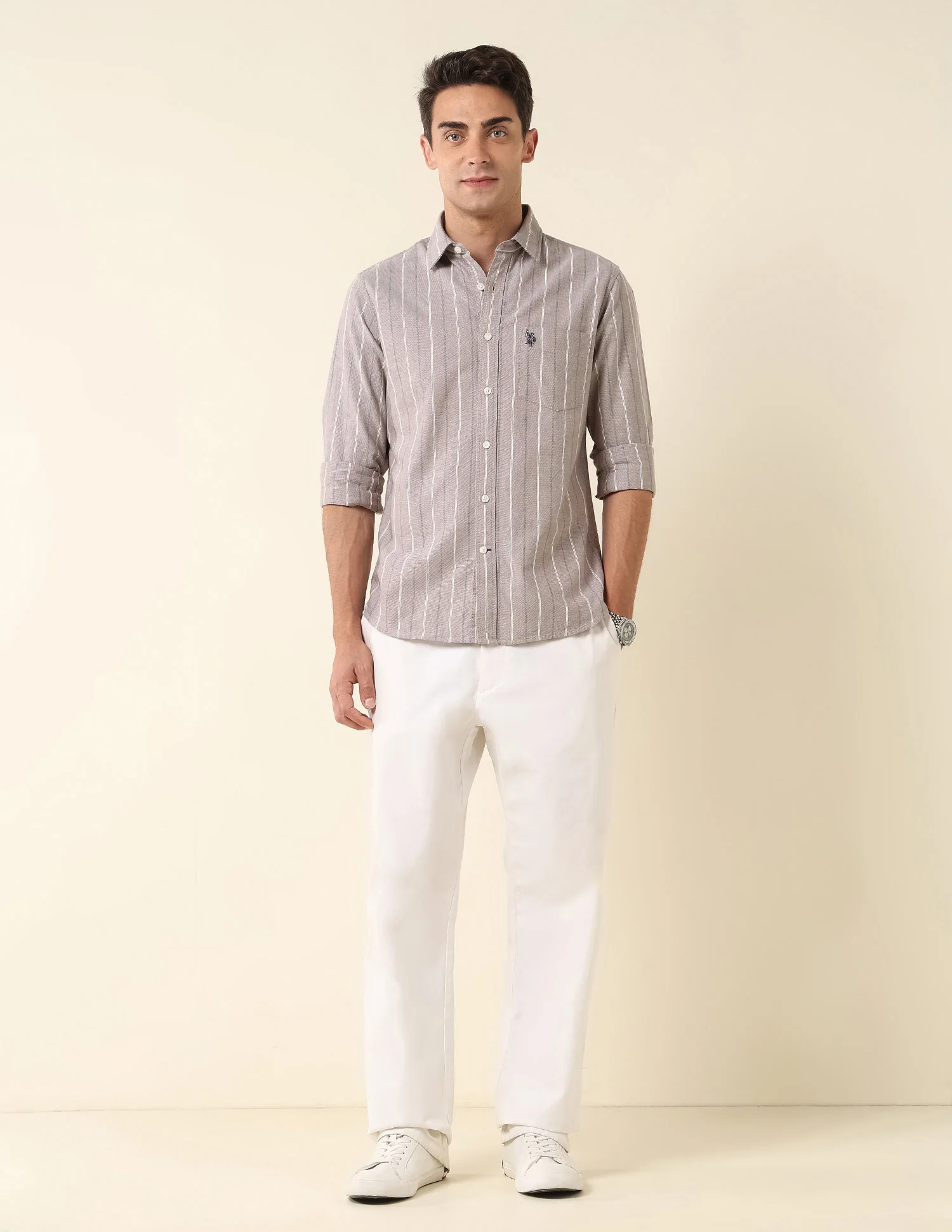 Tailored Fit Vertical Striped Shirt - Image 3