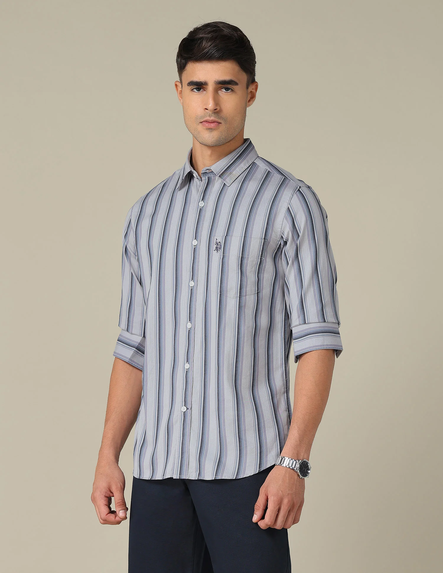 Tailored Fit Vertical Striped Shirt - Image 4