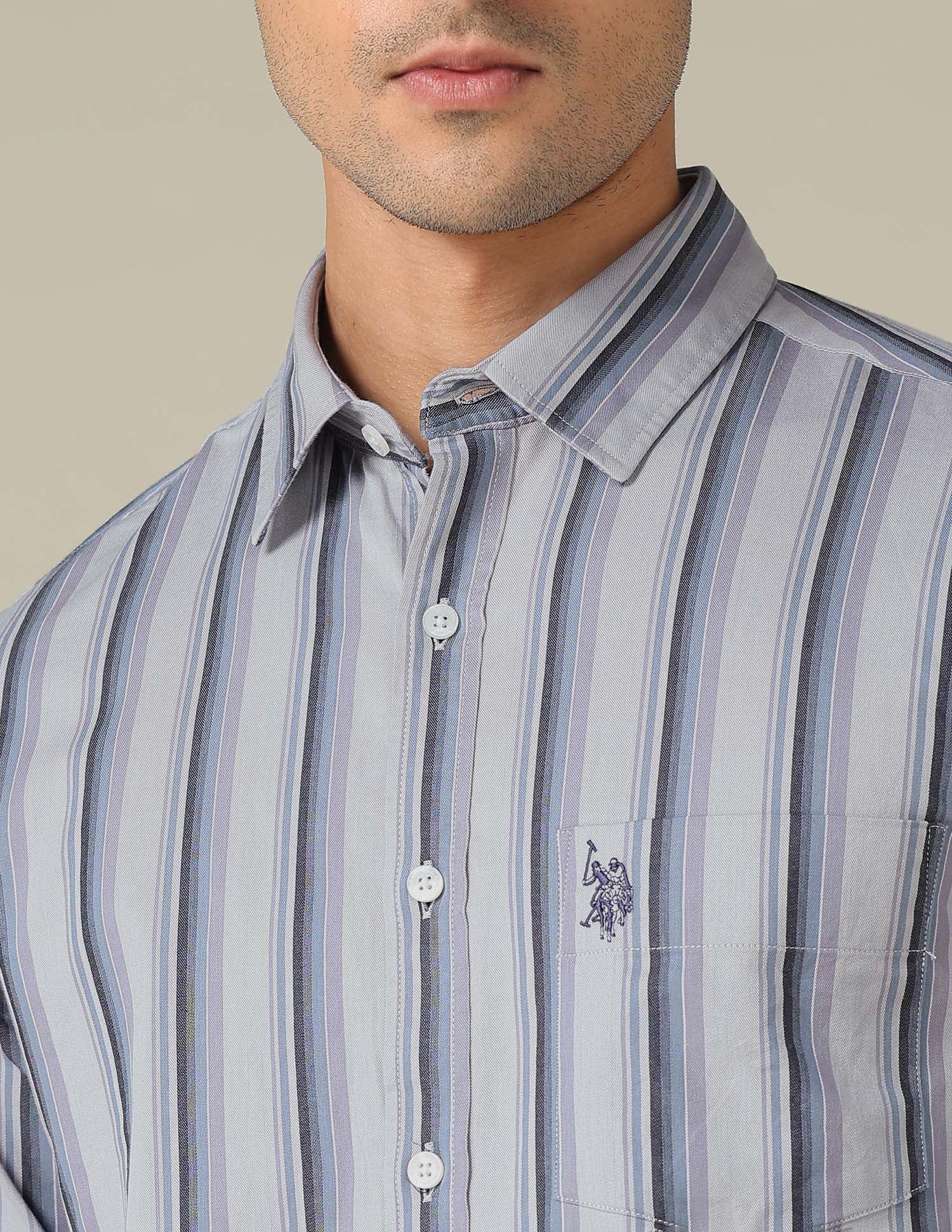 Tailored Fit Vertical Striped Shirt - Image 7