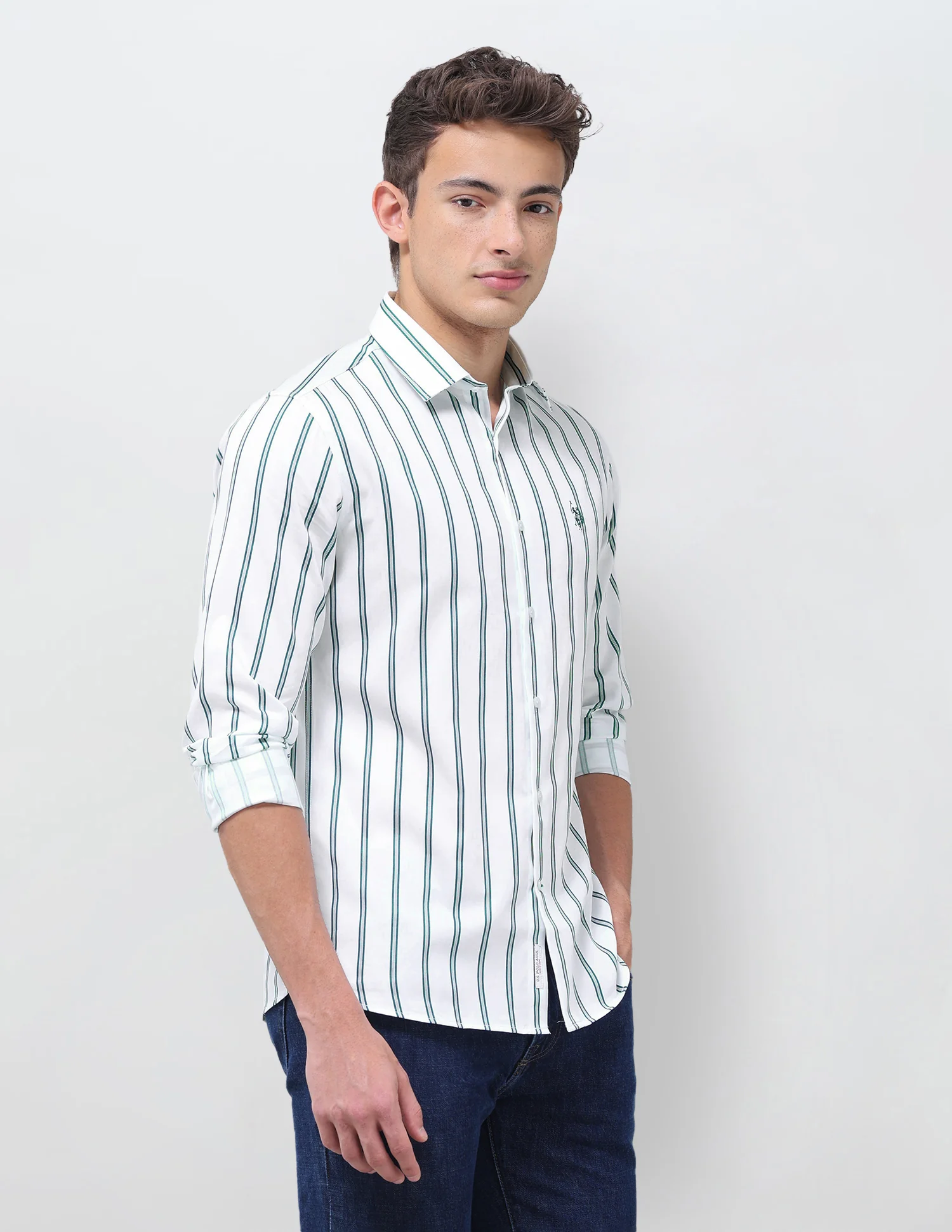 Tailored Fit Vertical Striped Shirt - Image 4