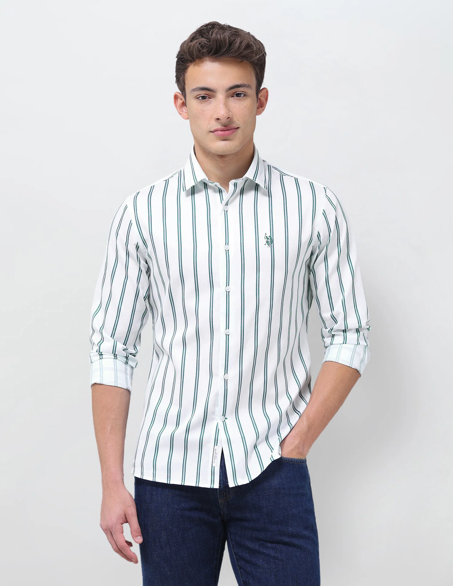 Tailored Fit Vertical Striped Shirt - Image 6