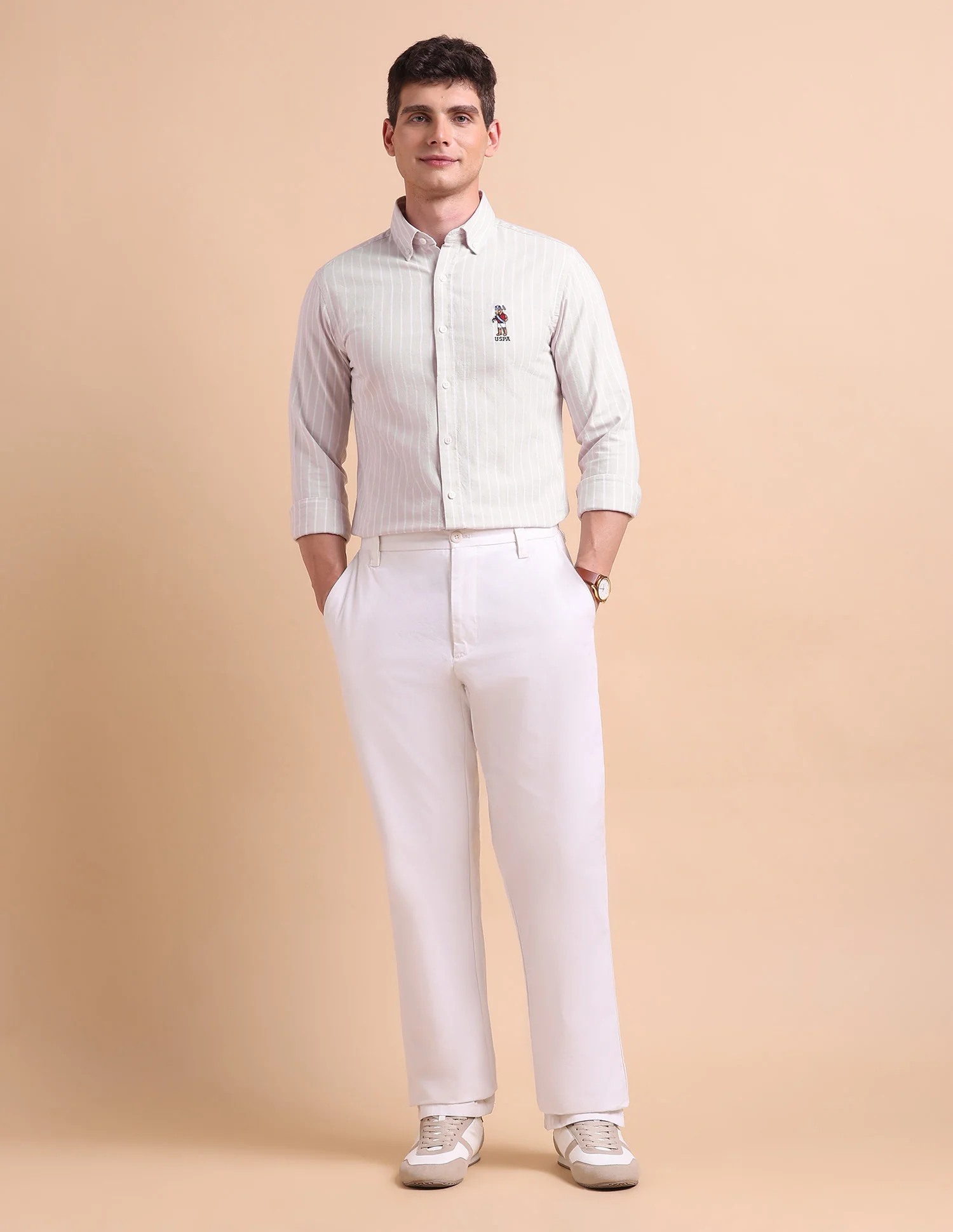 Tailored Fit Vertical Striped Formal Shirt - Image 3