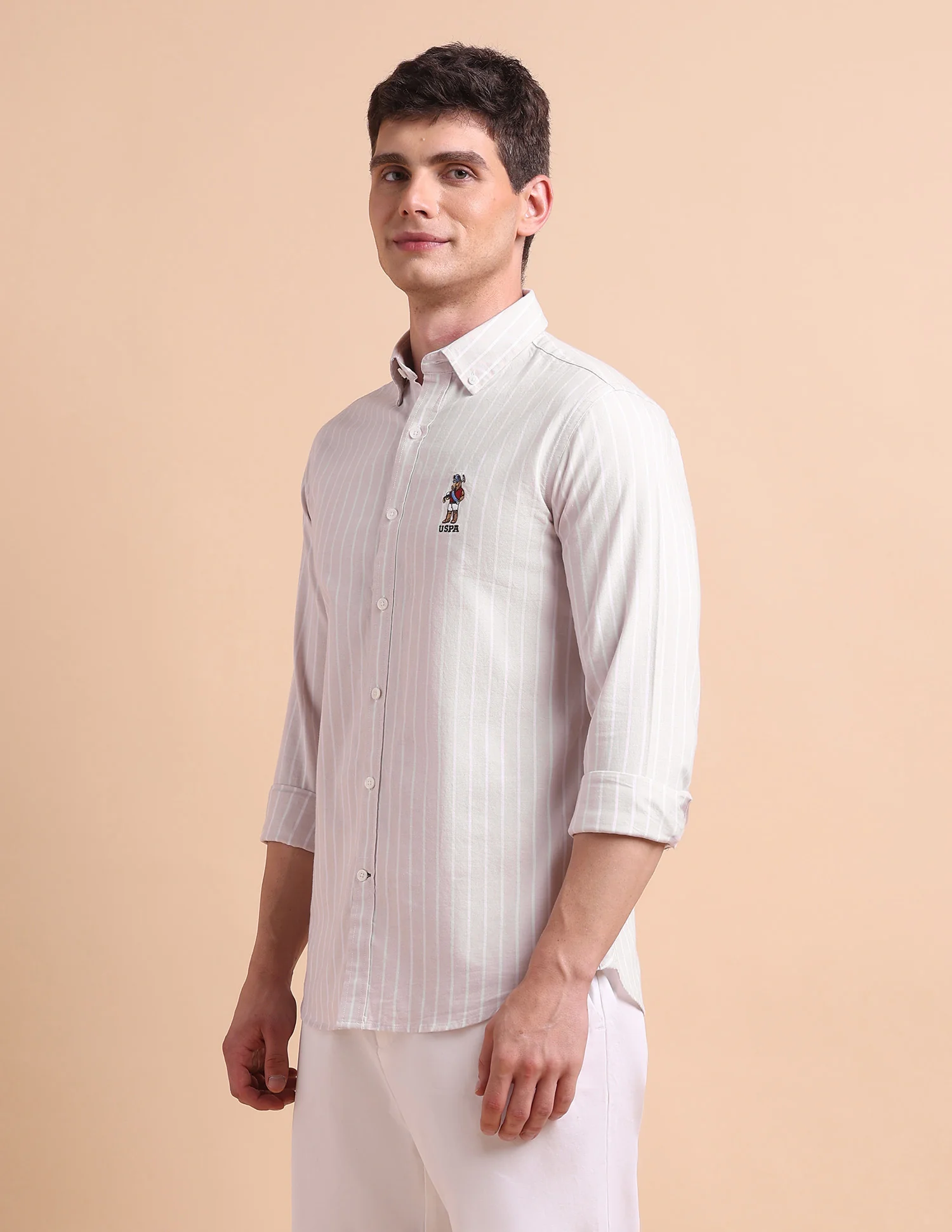 Tailored Fit Vertical Striped Formal Shirt - Image 4