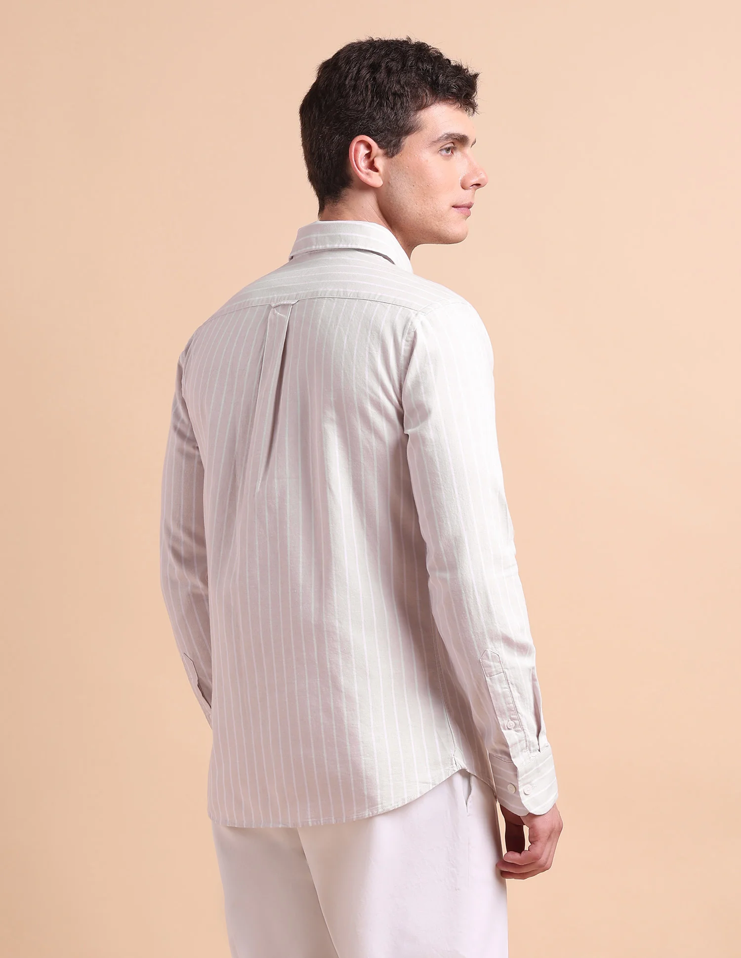 Tailored Fit Vertical Striped Formal Shirt - Image 5