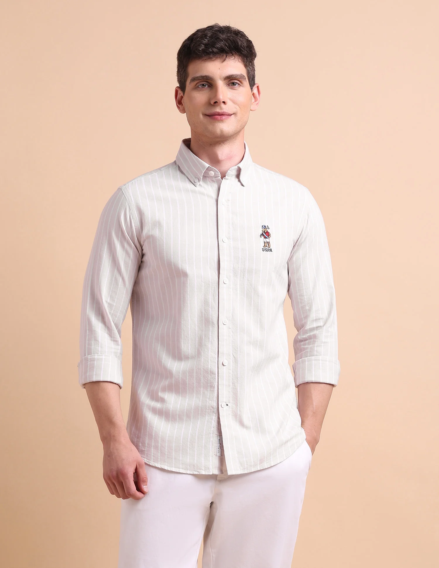 Tailored Fit Vertical Striped Formal Shirt - Image 6