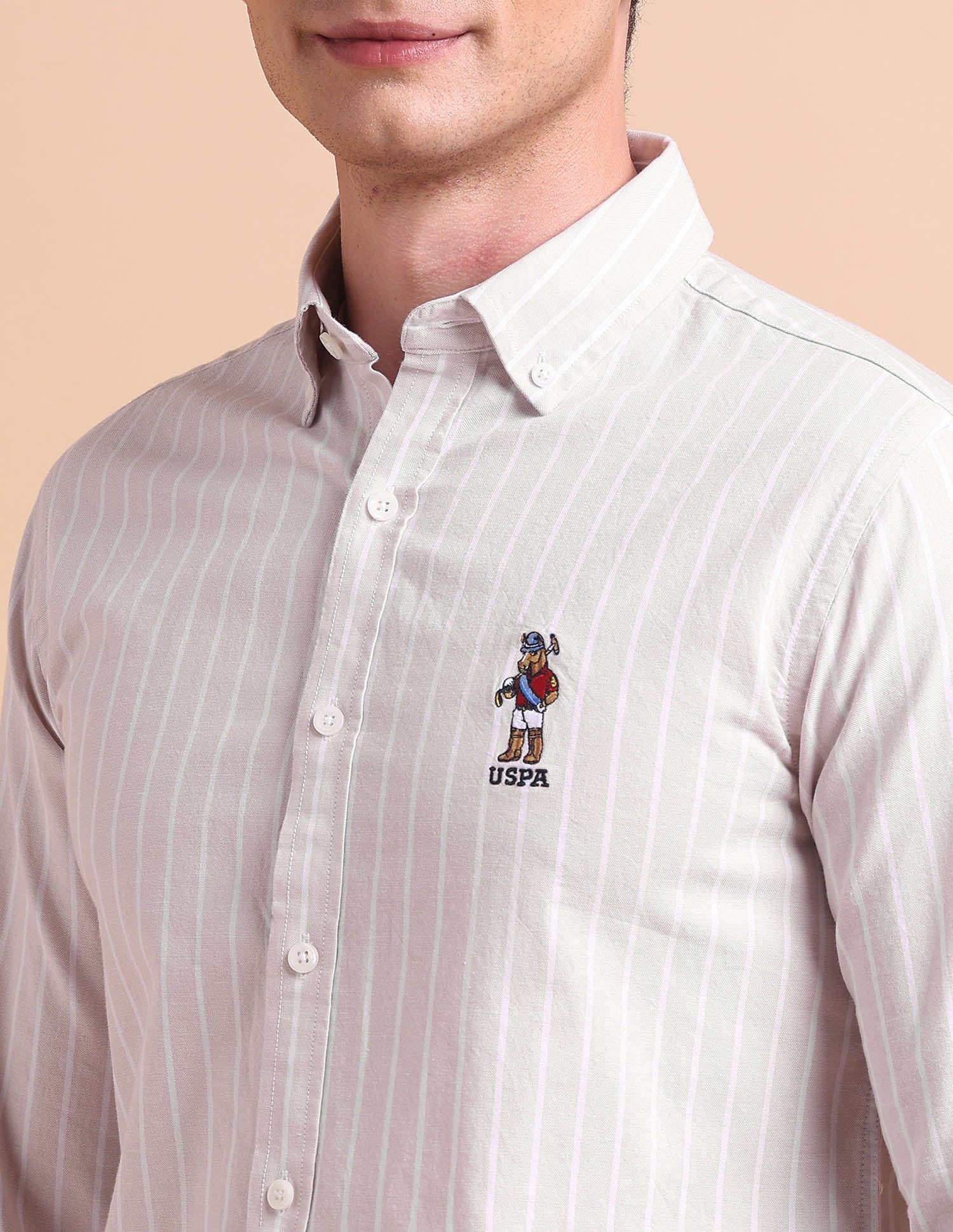 Tailored Fit Vertical Striped Formal Shirt - Image 7