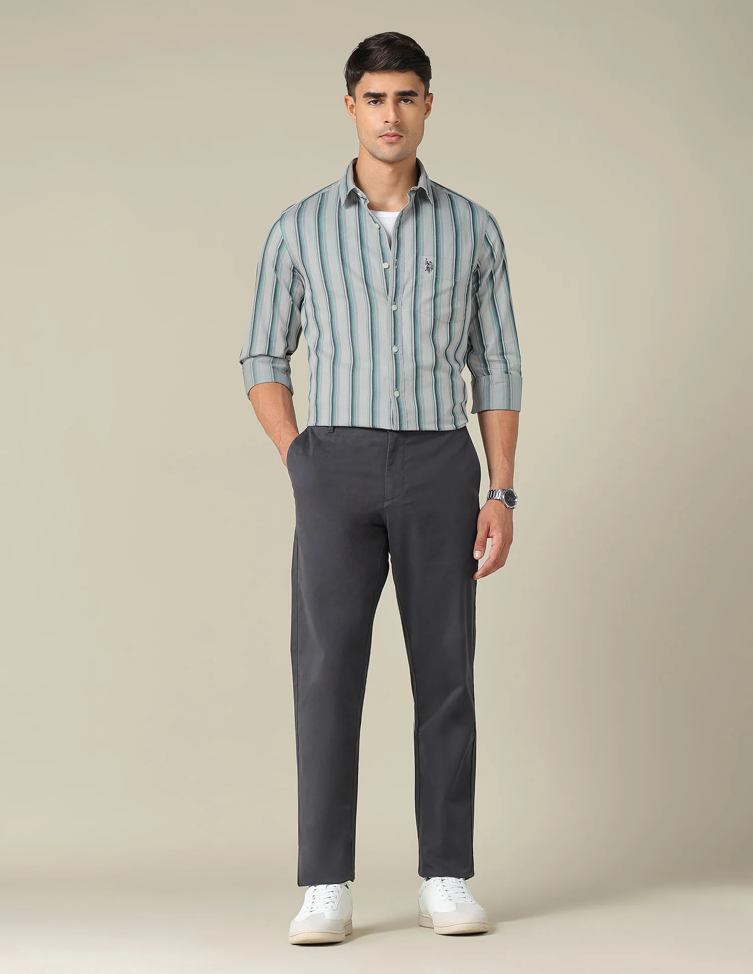 Tailored Fit Vertical Striped Shirt - Image 3