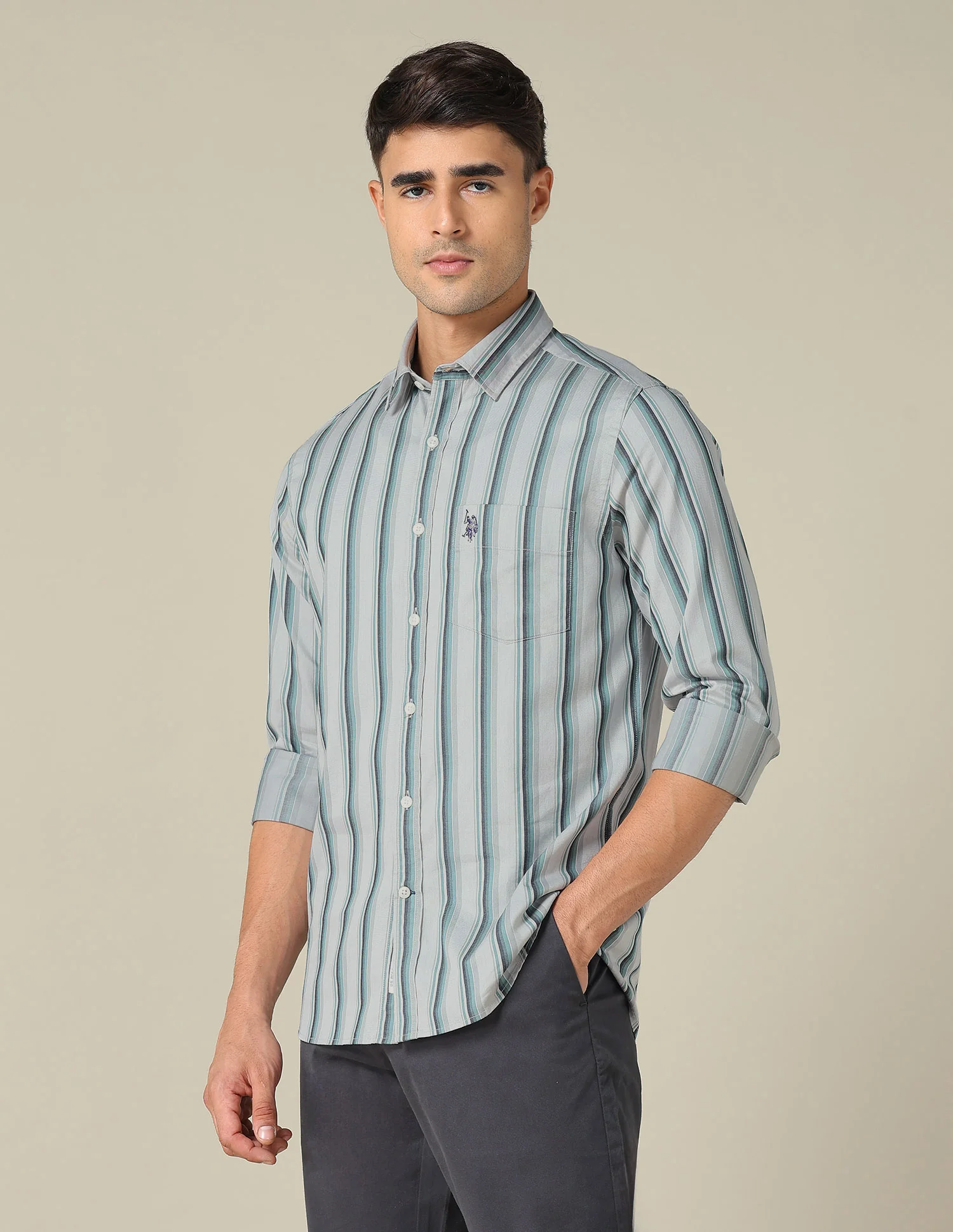 Tailored Fit Vertical Striped Shirt - Image 4