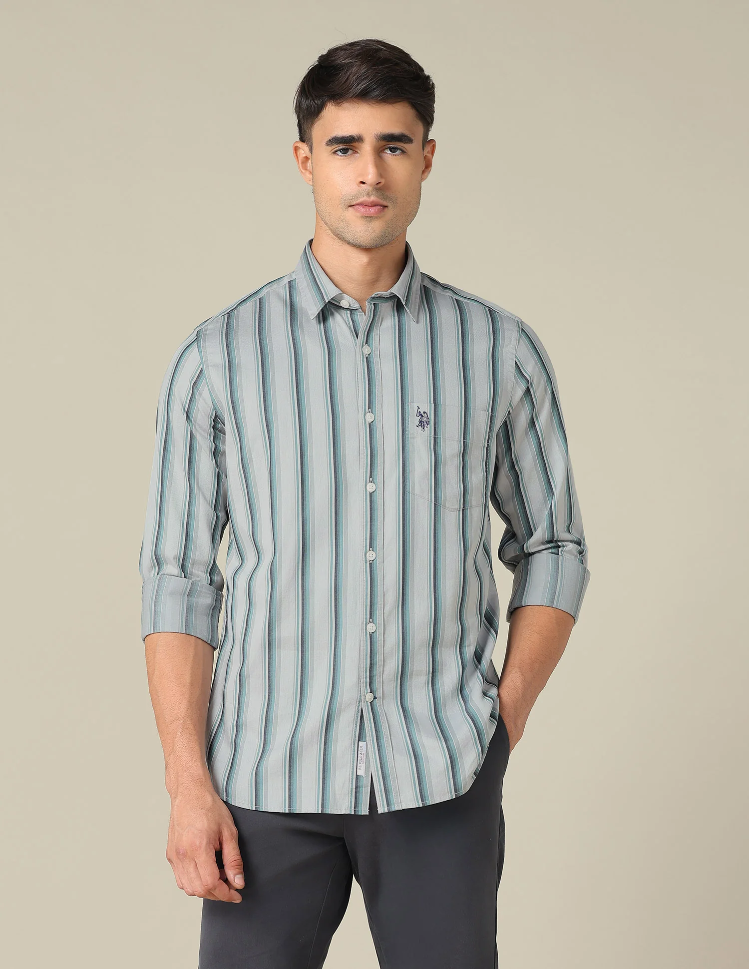 Tailored Fit Vertical Striped Shirt - Image 6