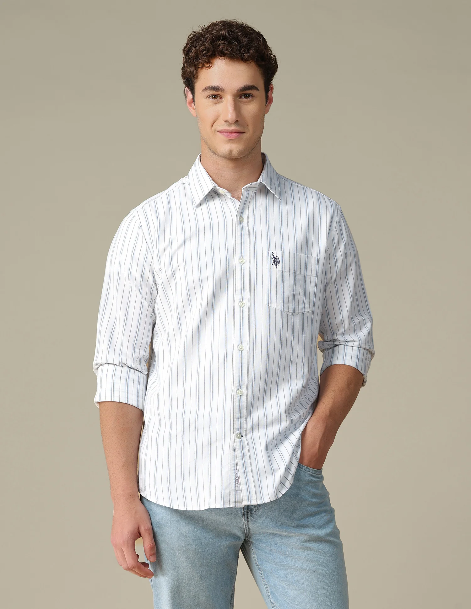 Tailored Fit Vertical Striped Shirt - Image 6