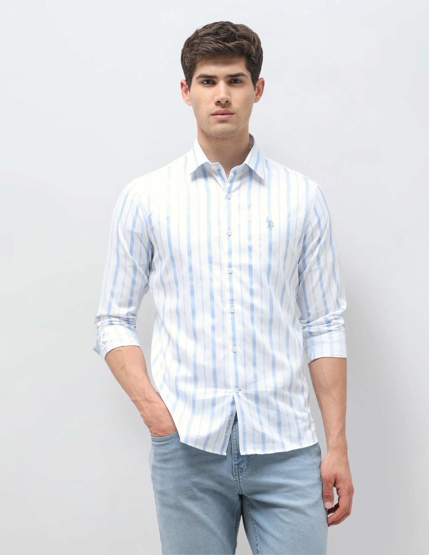 Tailored Fit Vertical Striped Shirt - Image 6