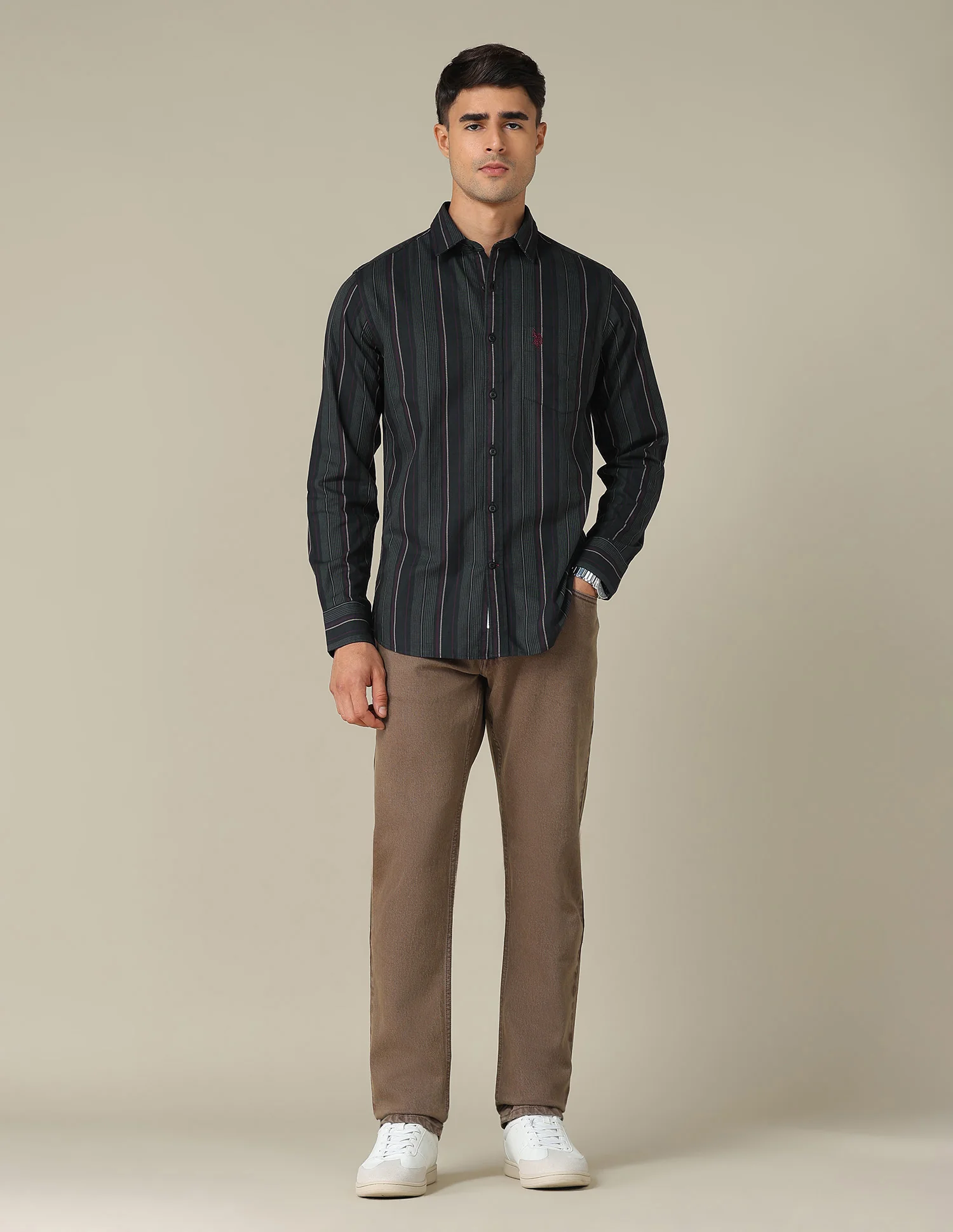 Tailored Fit Vertical Striped Shirt - Image 3