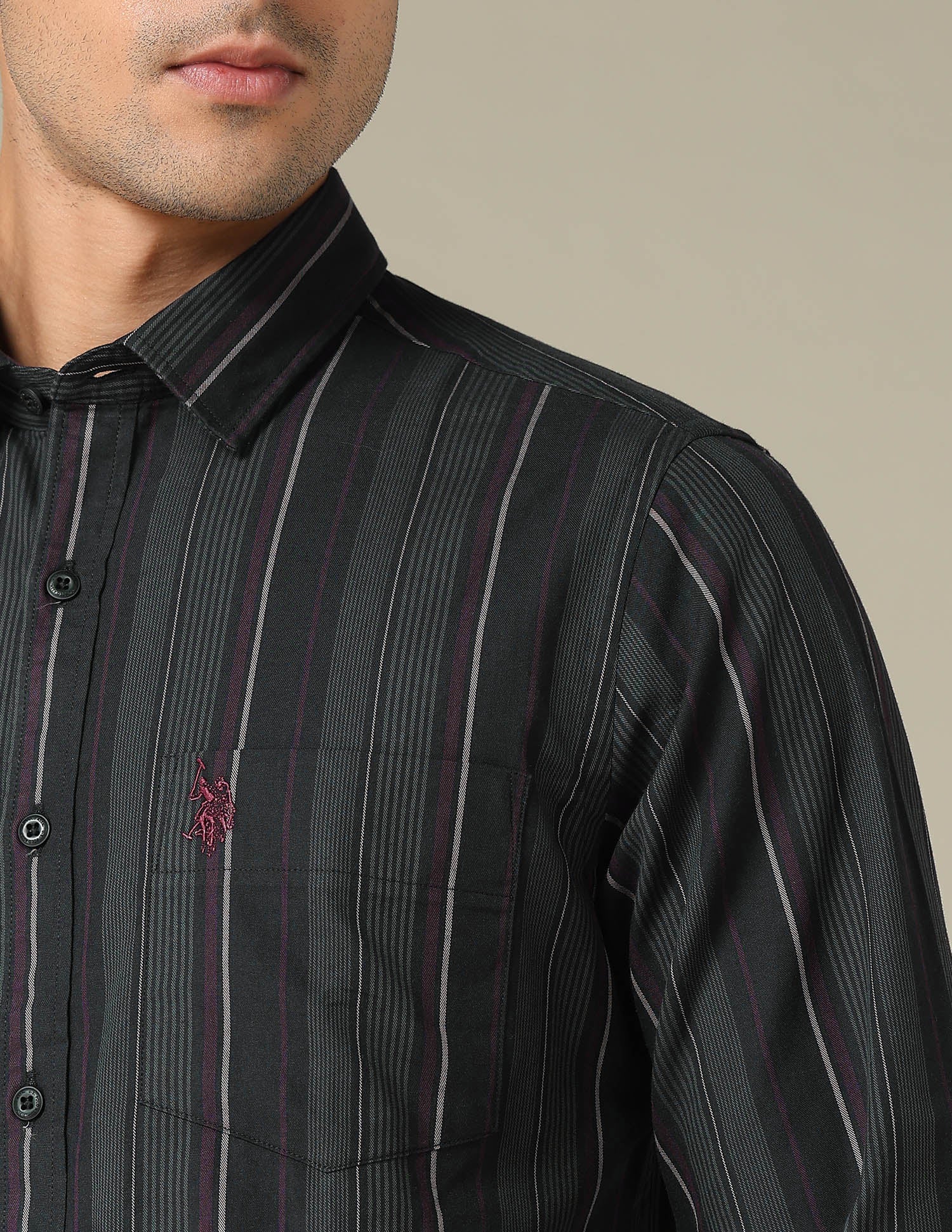 Tailored Fit Vertical Striped Shirt - Image 7