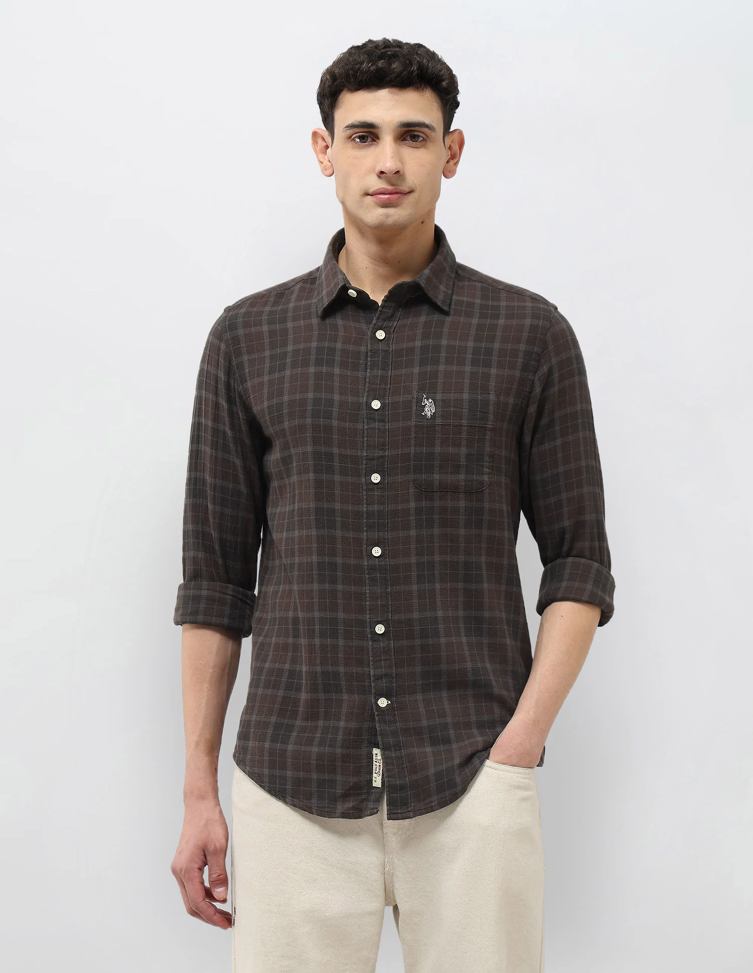 Tartan Checked Dobby Shirt - Image 6