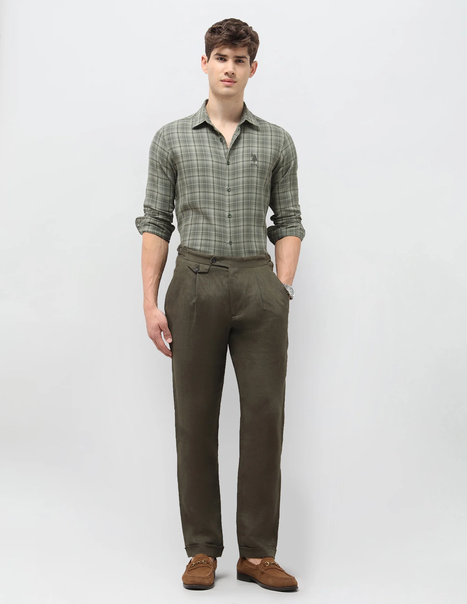 Tartan Checked Dobby Shirt - Image 3