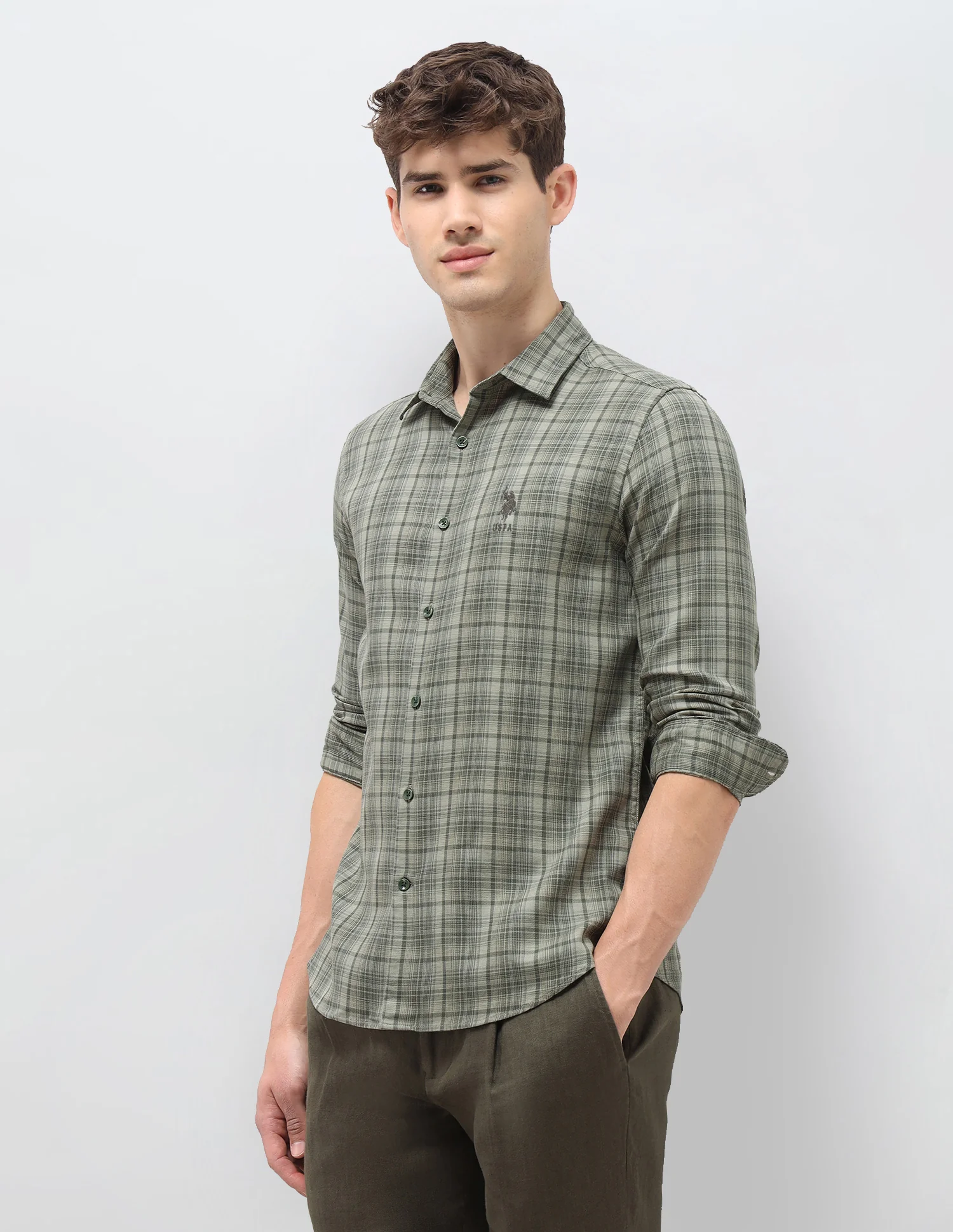 Tartan Checked Dobby Shirt - Image 4