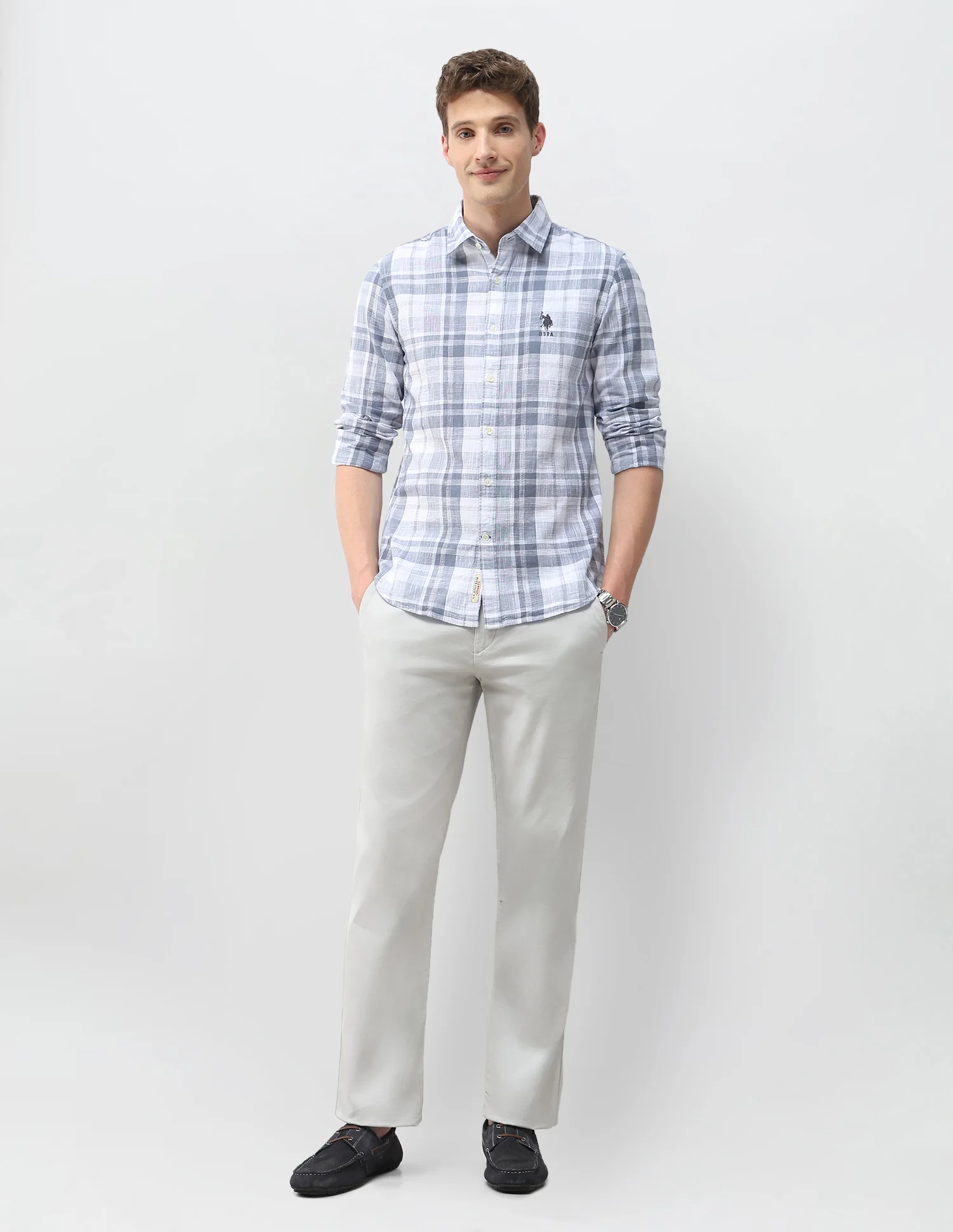 Tartan Checked Dobby Shirt - Image 3