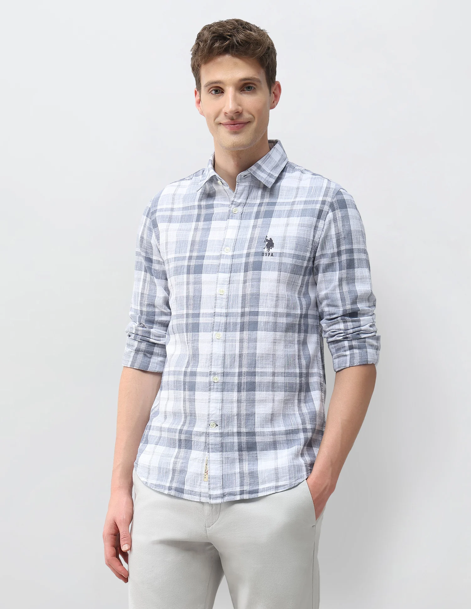 Tartan Checked Dobby Shirt - Image 4