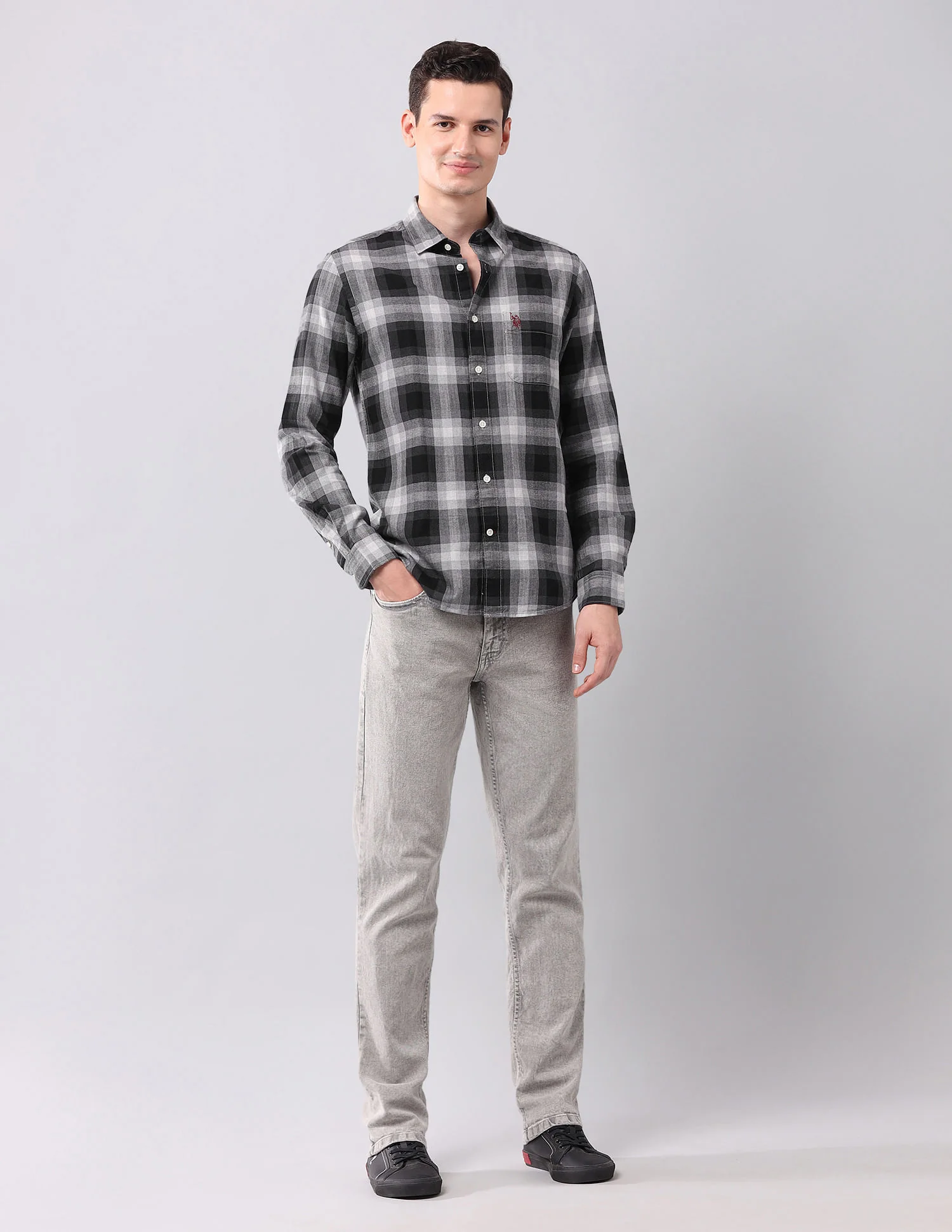 Tartan Checked Herringbone Shirt - Image 3