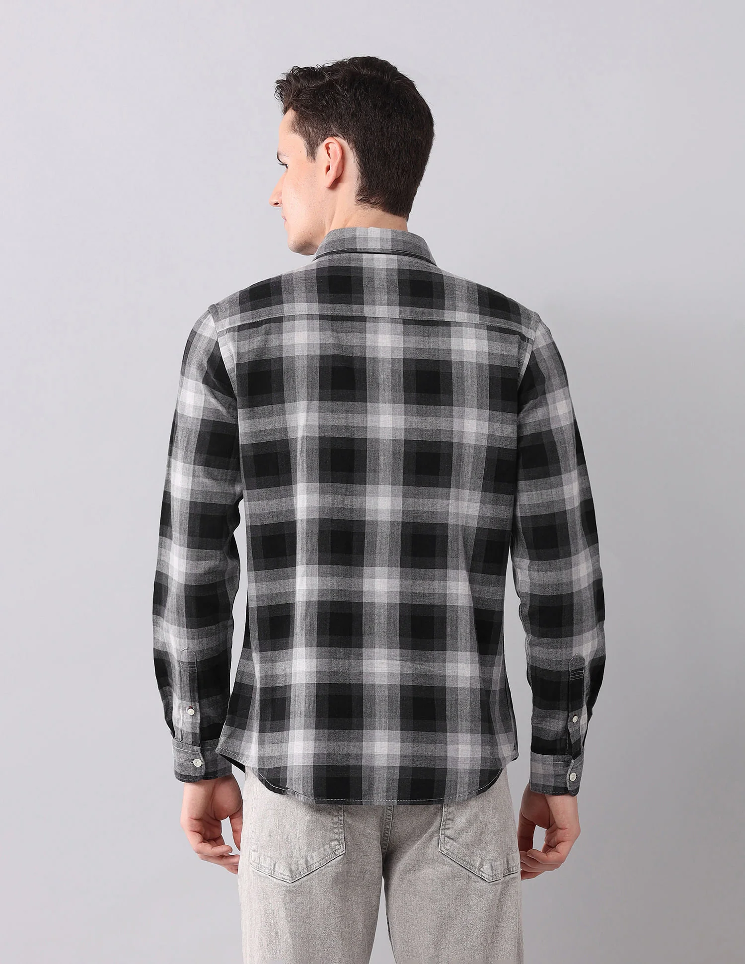 Tartan Checked Herringbone Shirt - Image 5