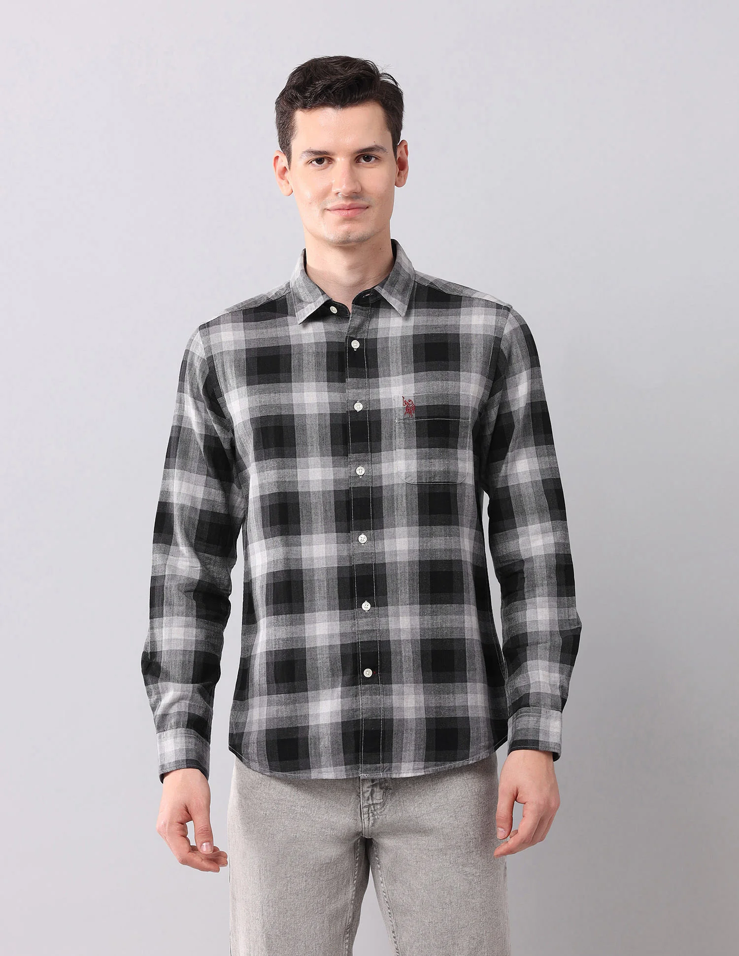 Tartan Checked Herringbone Shirt - Image 6