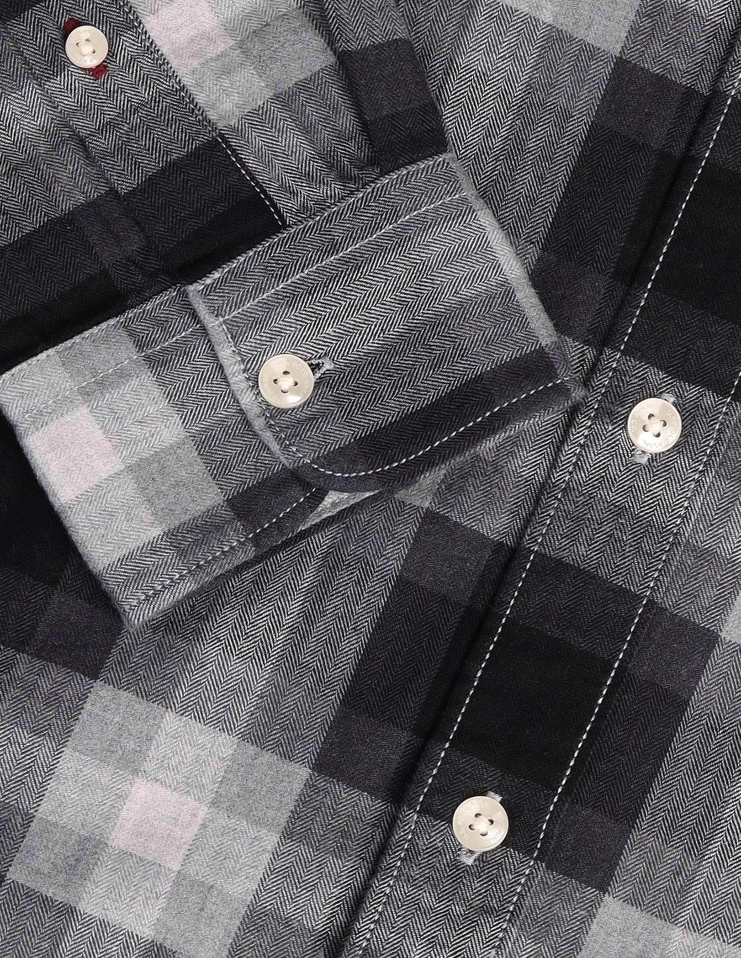Tartan Checked Herringbone Shirt - Image 8
