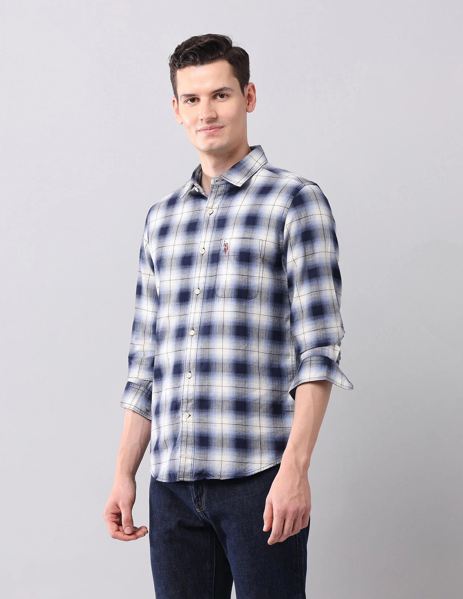 Tartan Checked Herringbone Shirt - Image 4