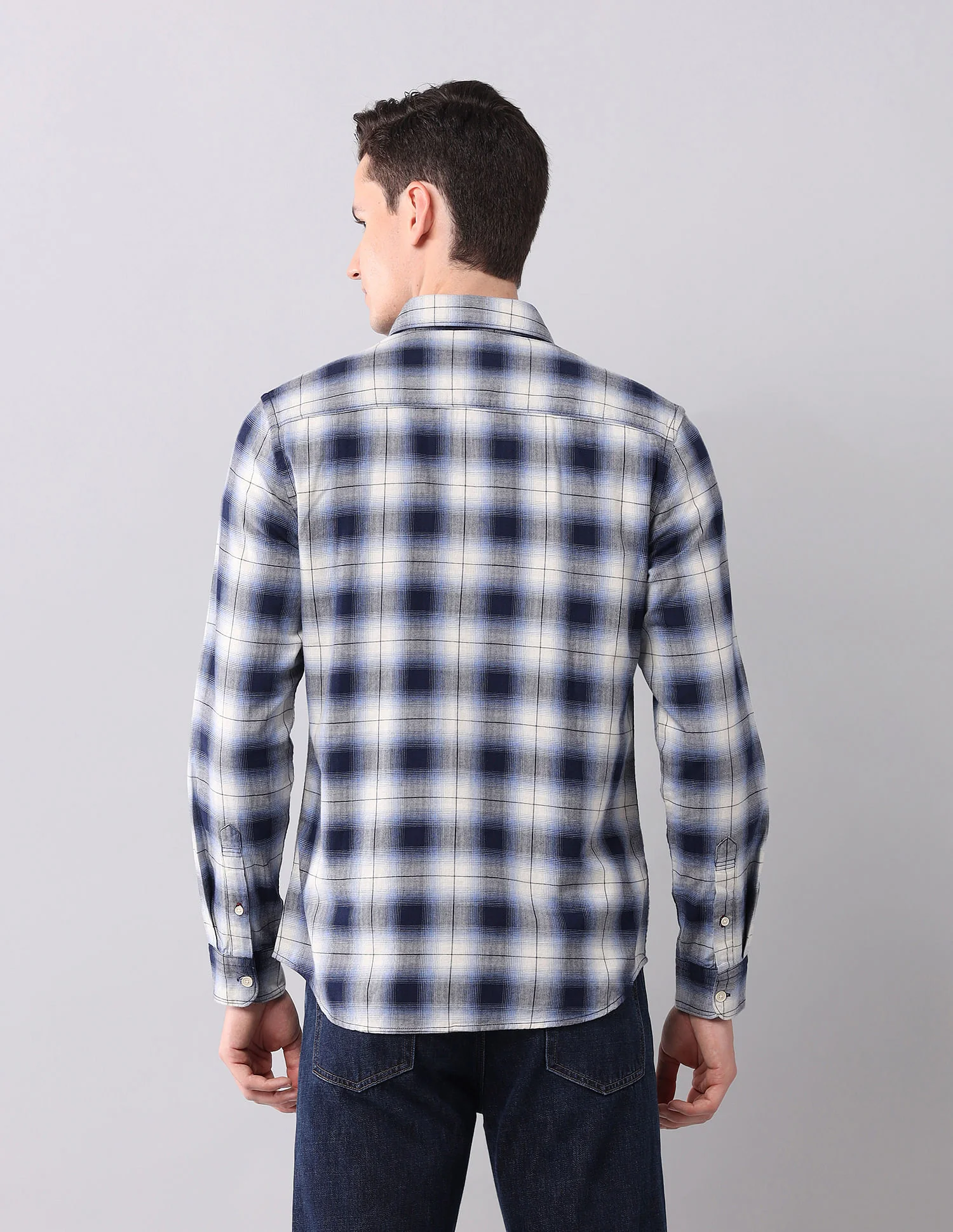 Tartan Checked Herringbone Shirt - Image 5