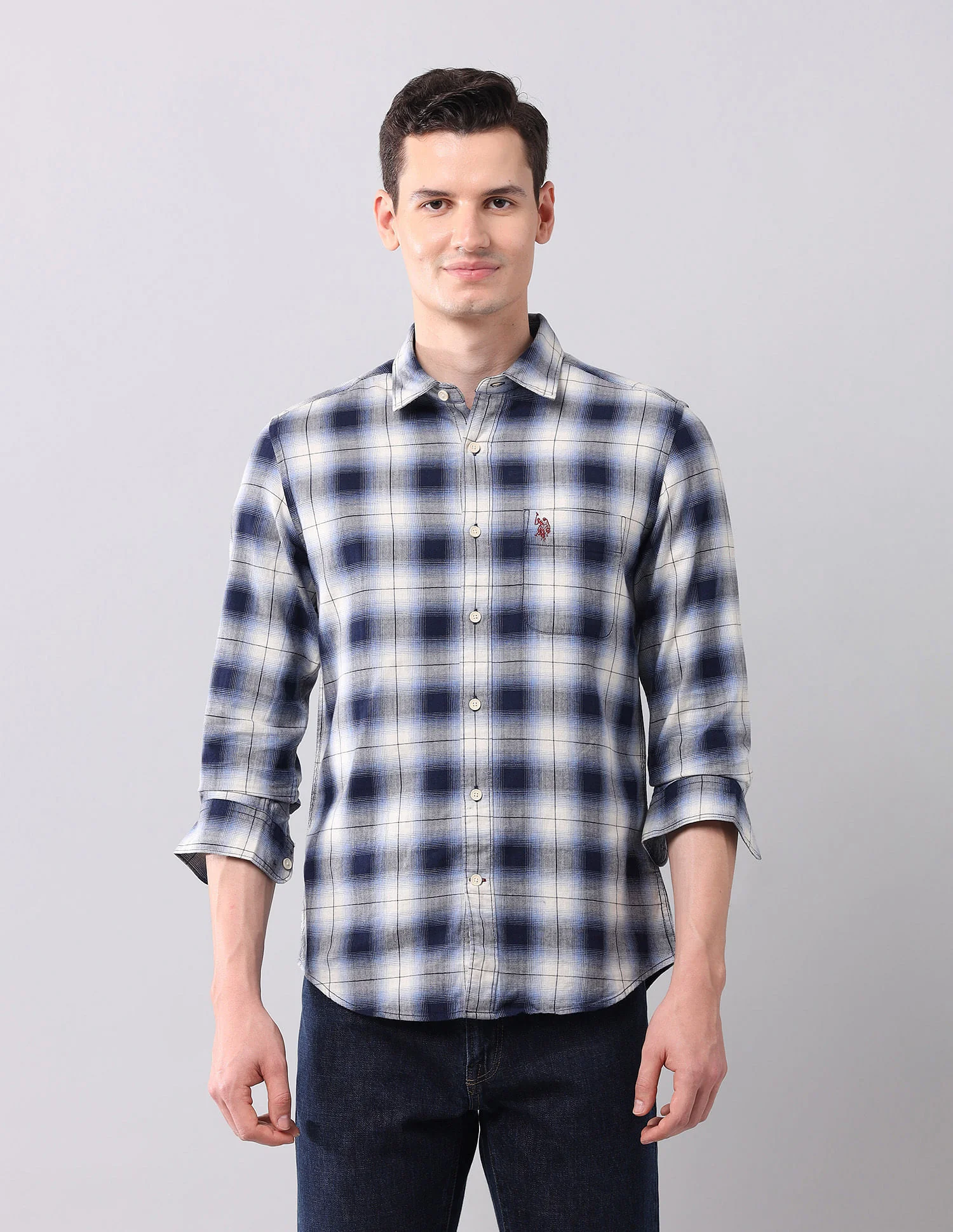 Tartan Checked Herringbone Shirt - Image 6