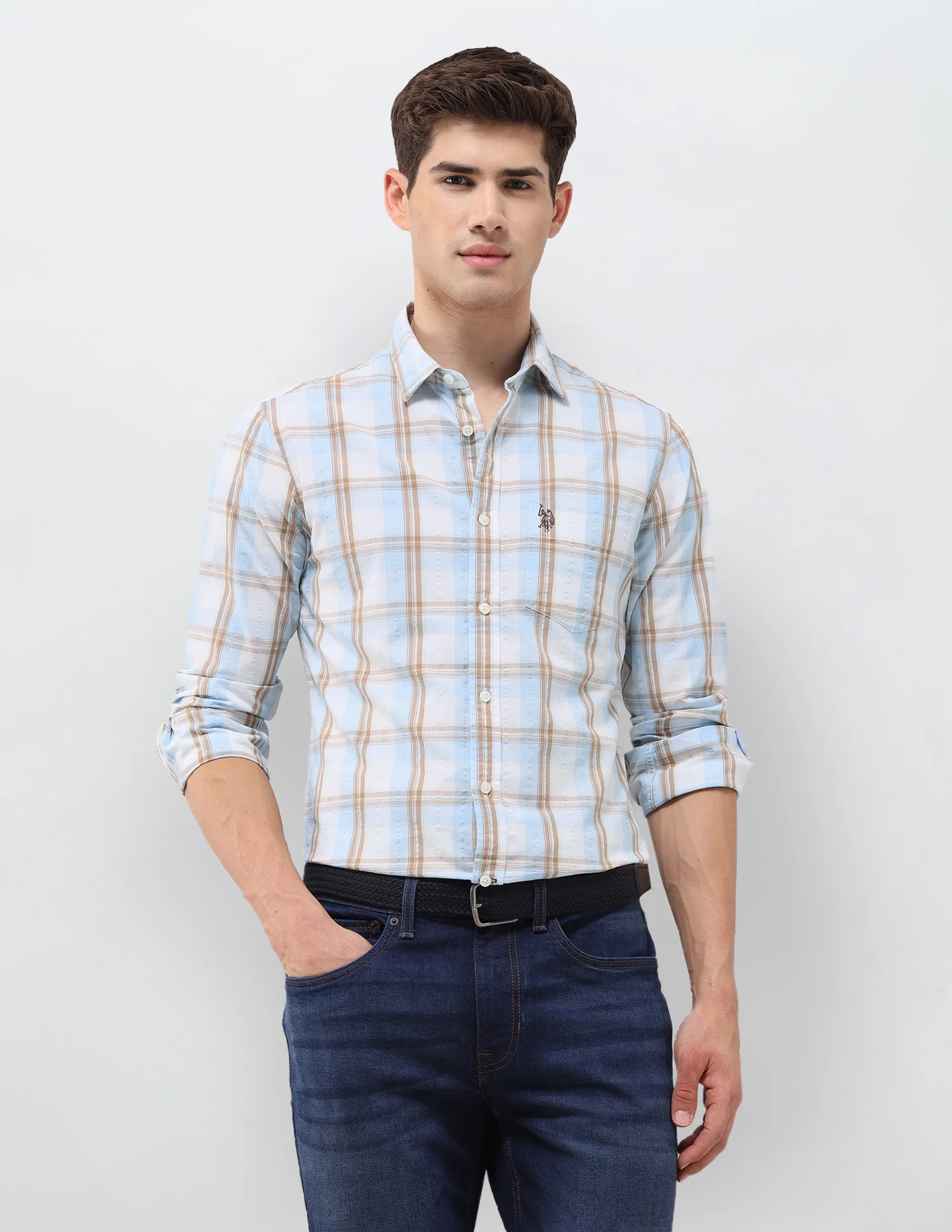 Tartan Checked Seersucker Shirt