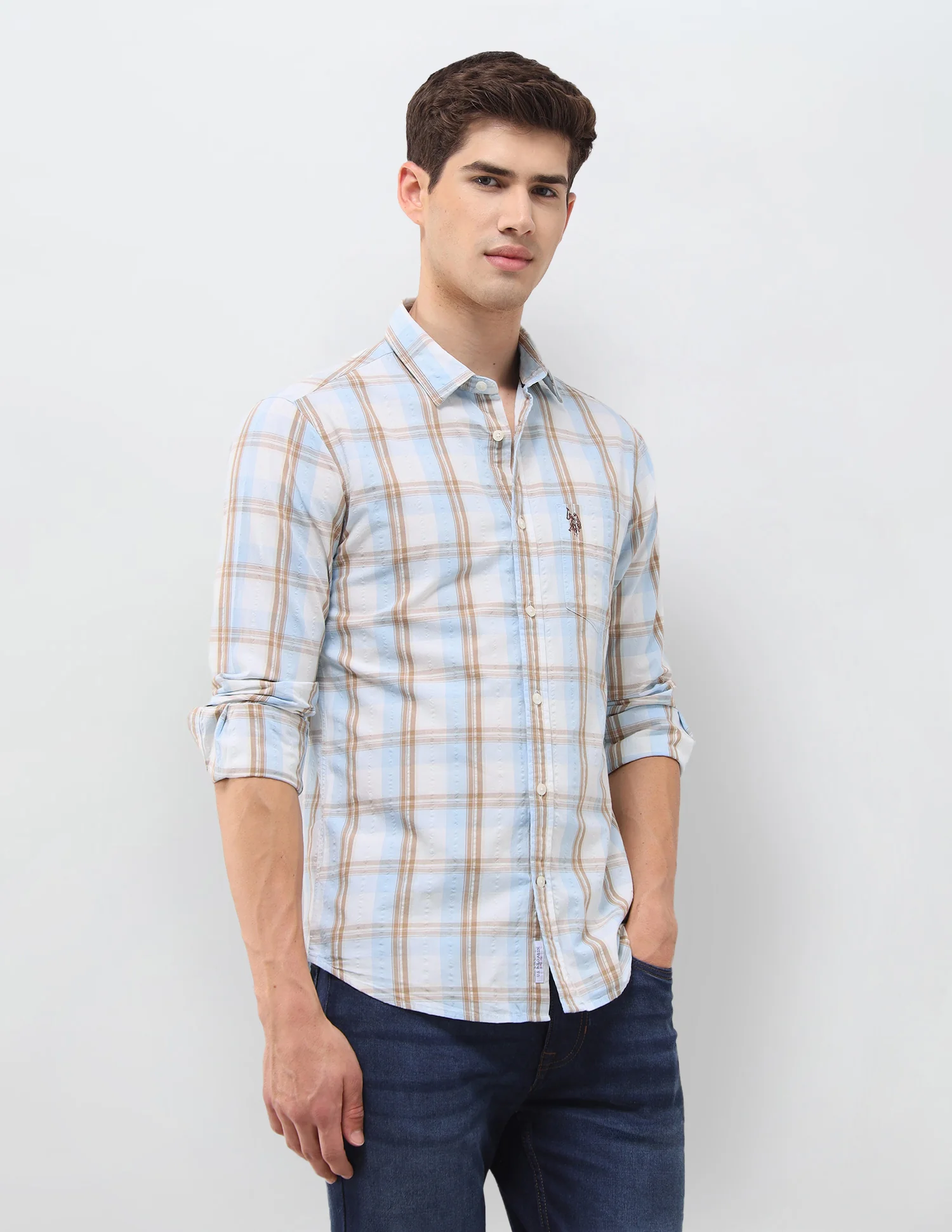 Tartan Checked Seersucker Shirt - Image 4