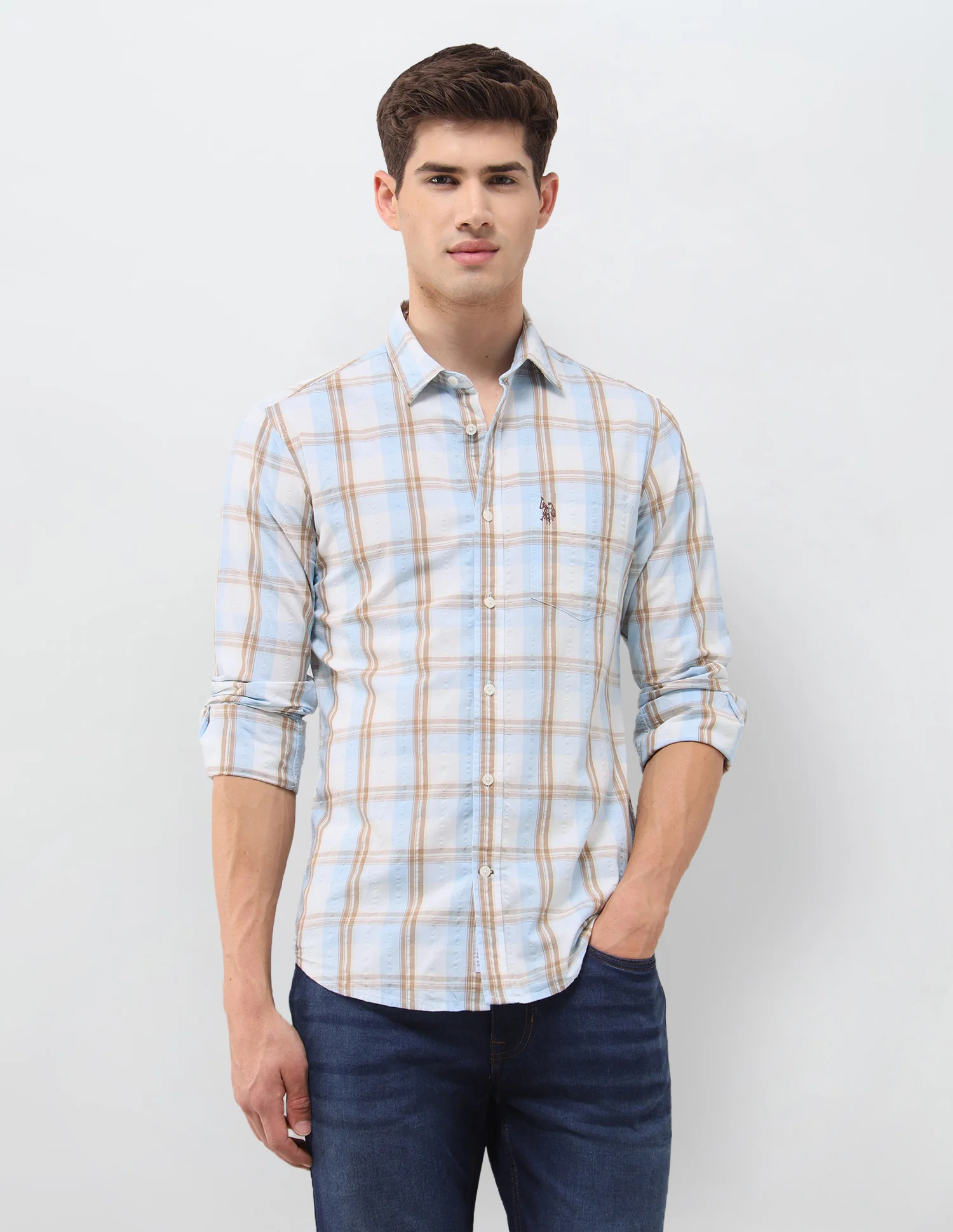 Tartan Checked Seersucker Shirt - Image 6