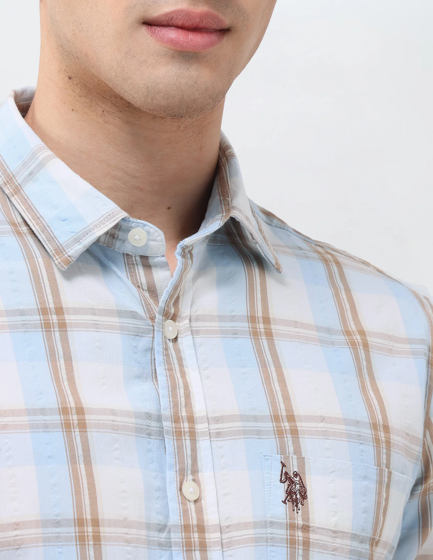 Tartan Checked Seersucker Shirt - Image 7