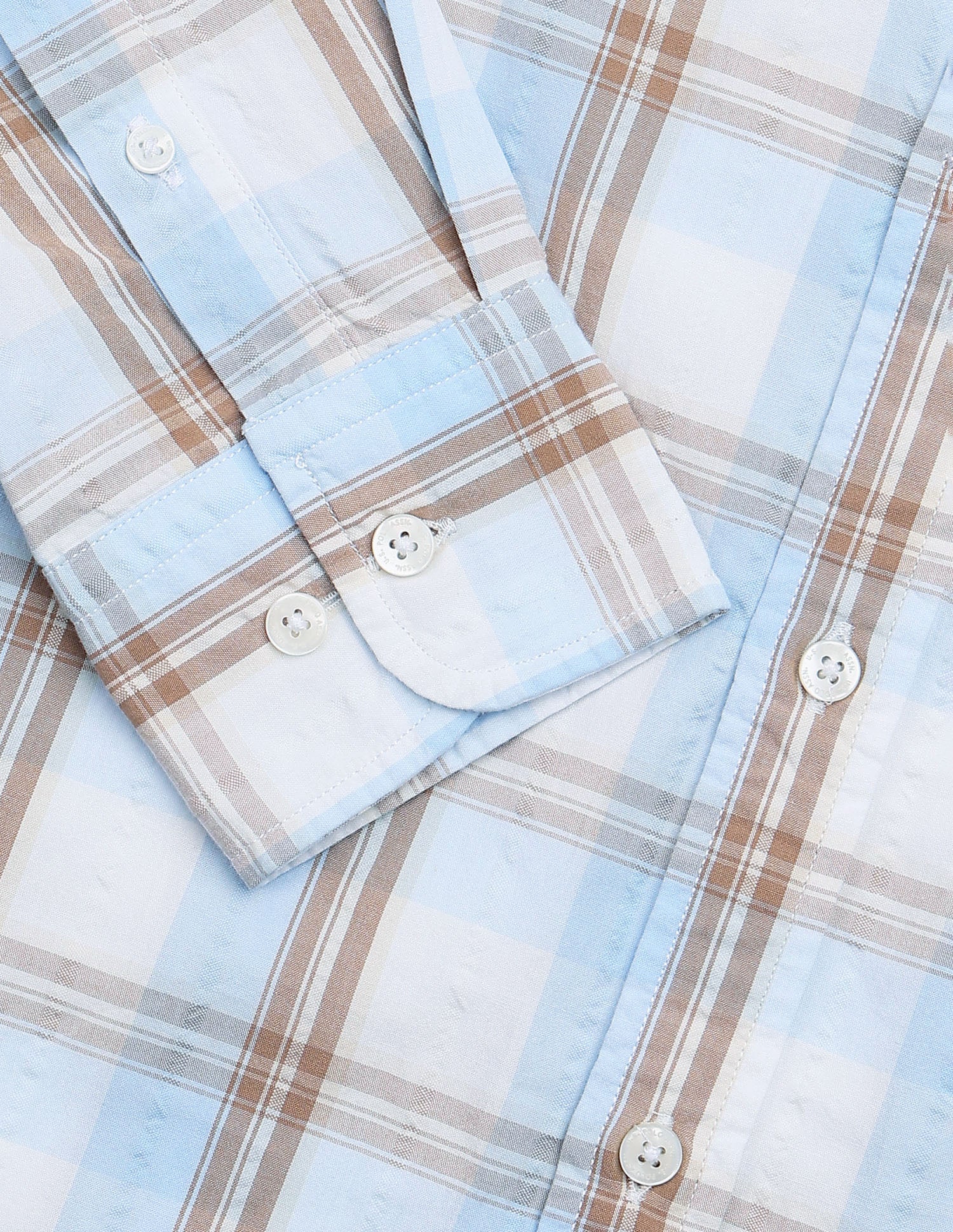 Tartan Checked Seersucker Shirt - Image 8