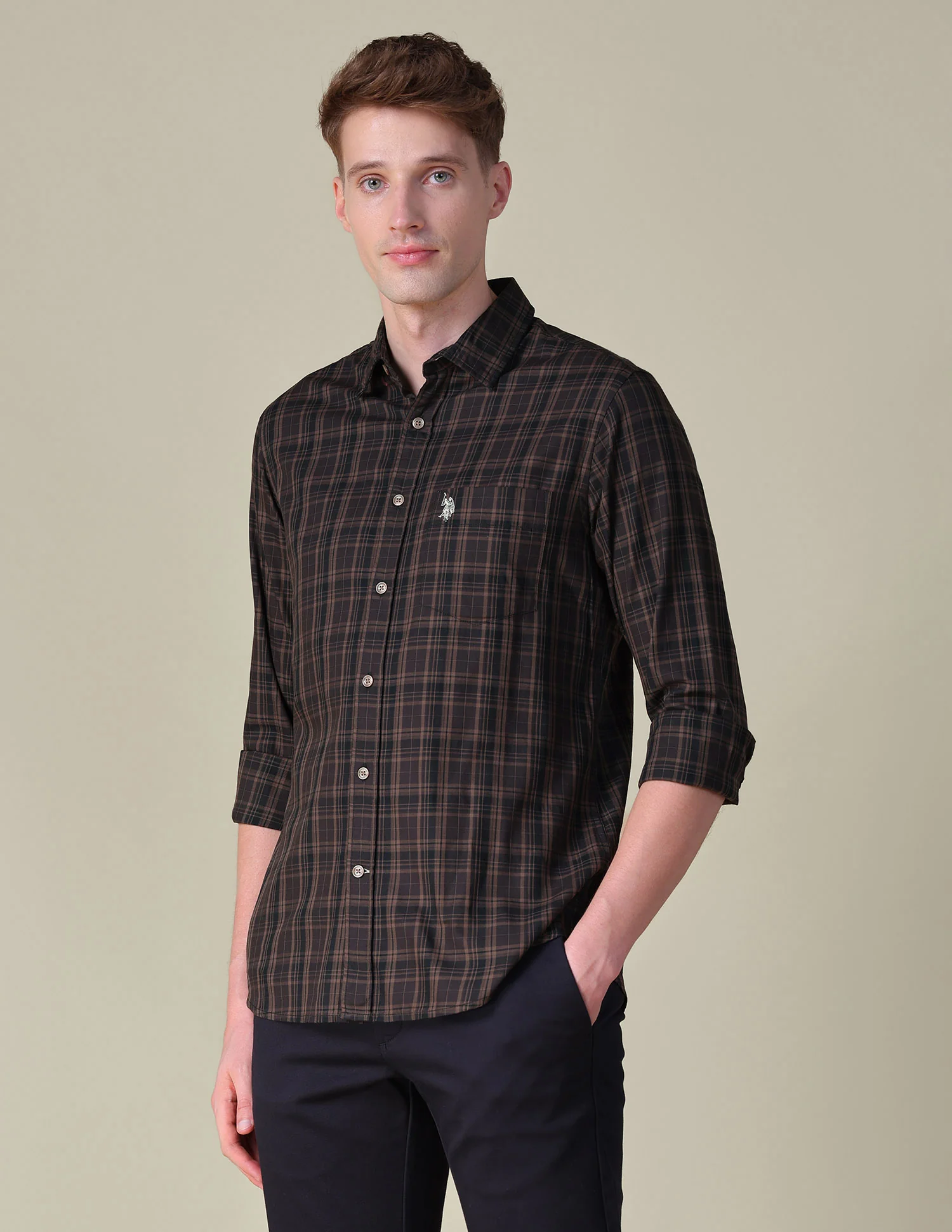 Tartan Checked Tailored Fit Shirt - Image 4