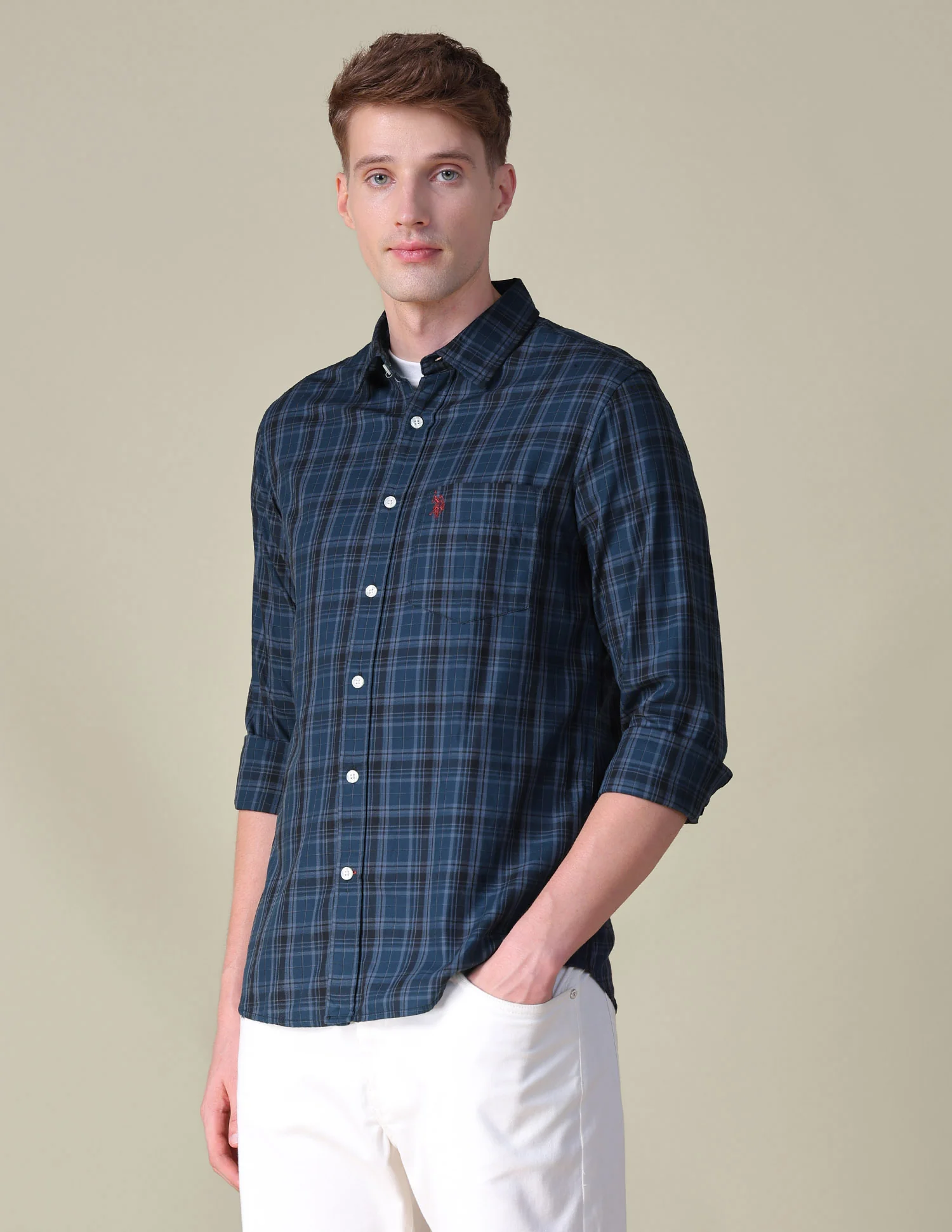 Tartan Checked Tailored Fit Shirt - Image 4