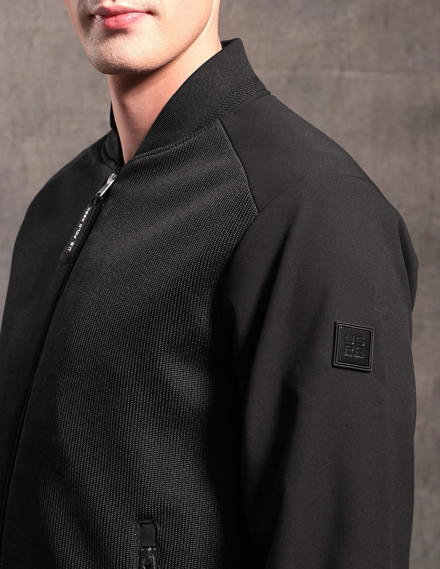 Textured Black & Gold Bomber Jacket - Image 10