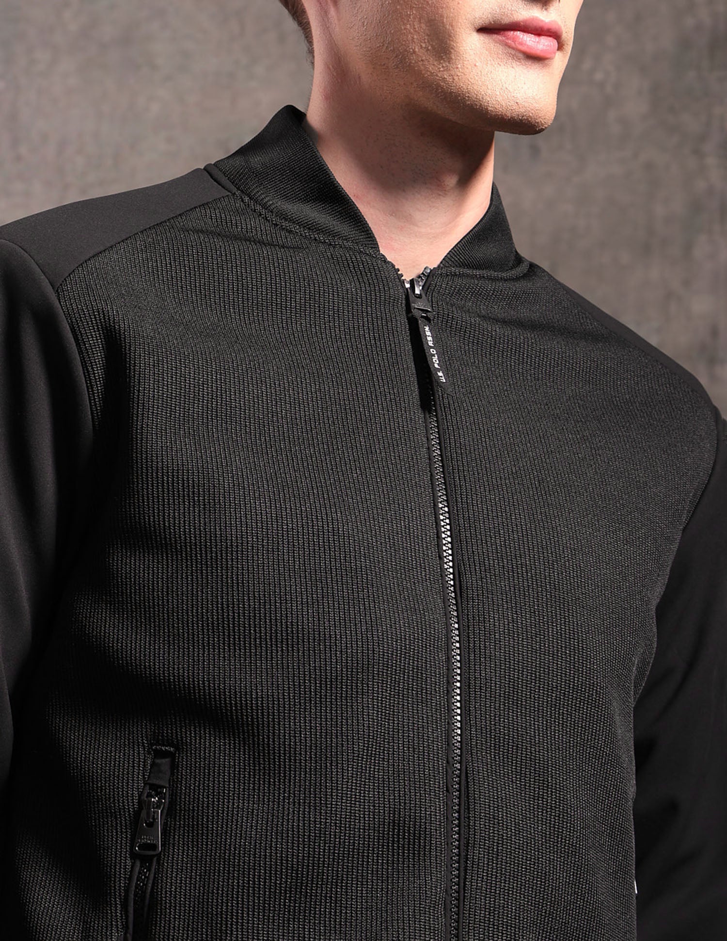 Textured Black & Gold Bomber Jacket - Image 7