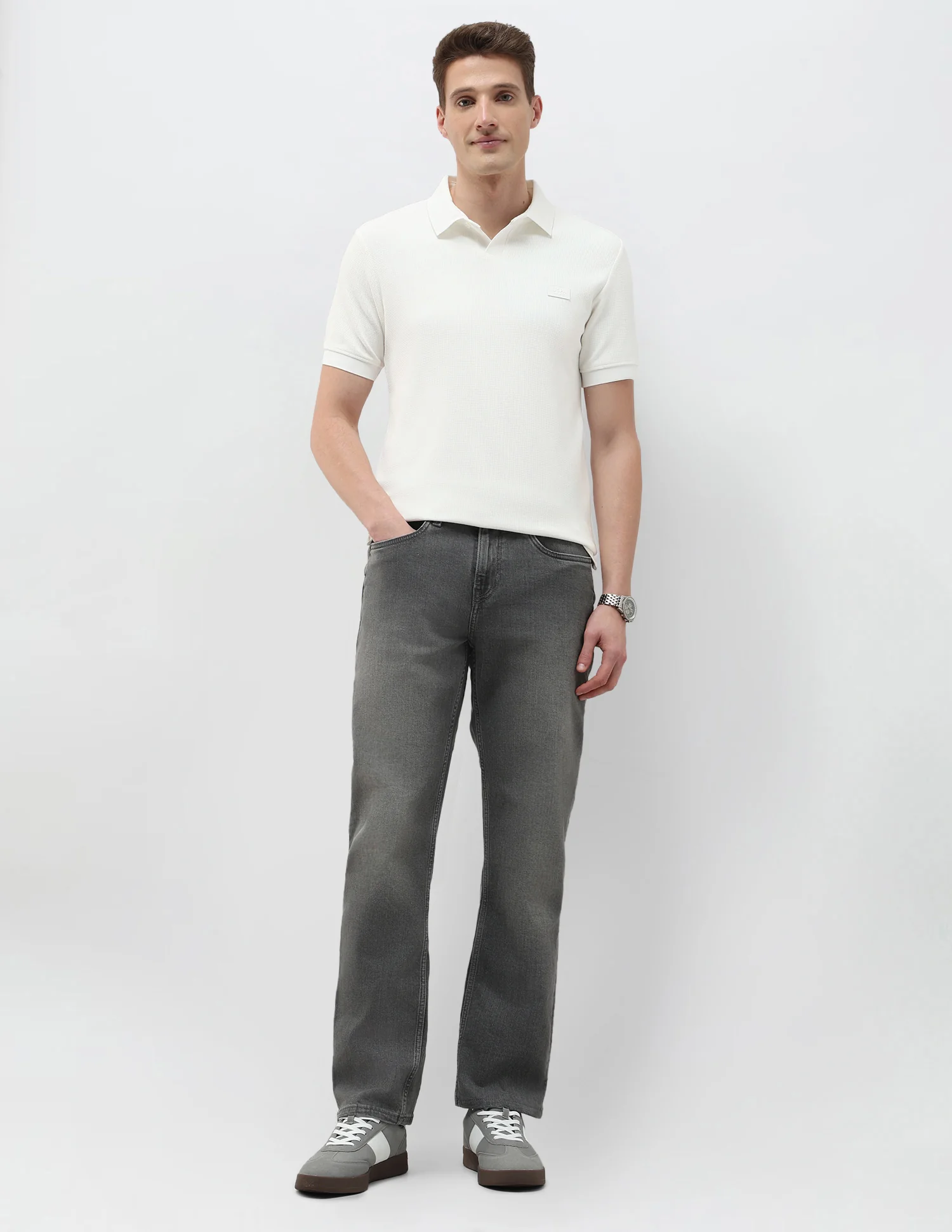 Textured Black & Gold Polo Shirt - Image 3
