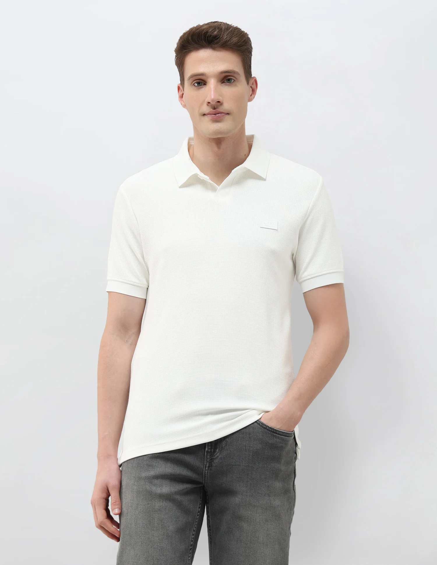 Textured Black & Gold Polo Shirt - Image 6