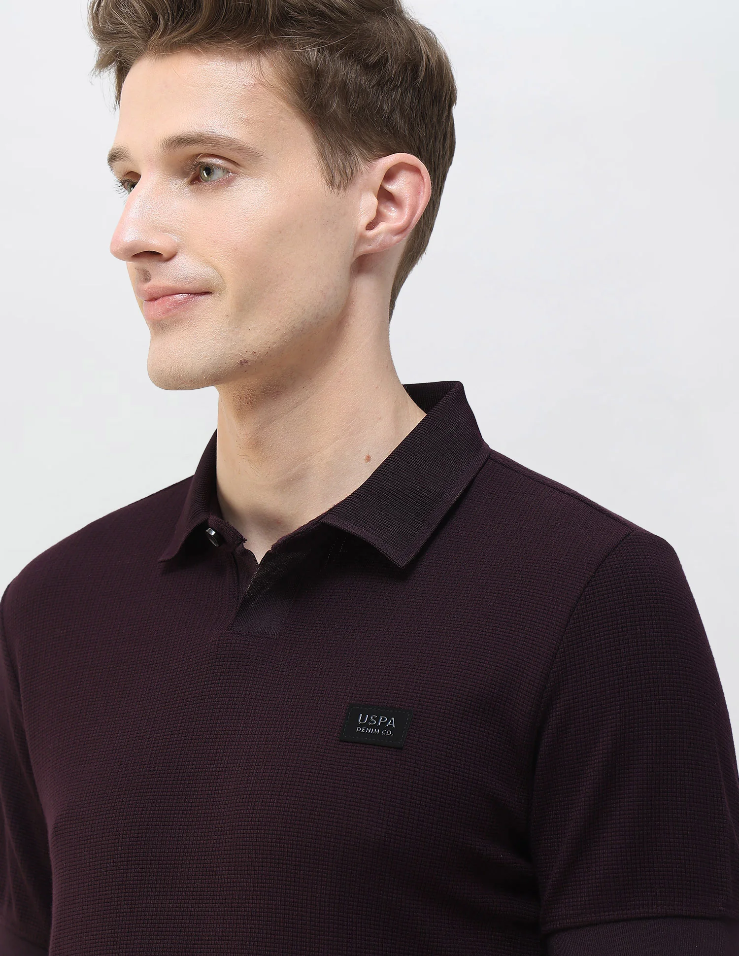 Textured Black & Gold Slim Fit Polo Shirt - Image 7