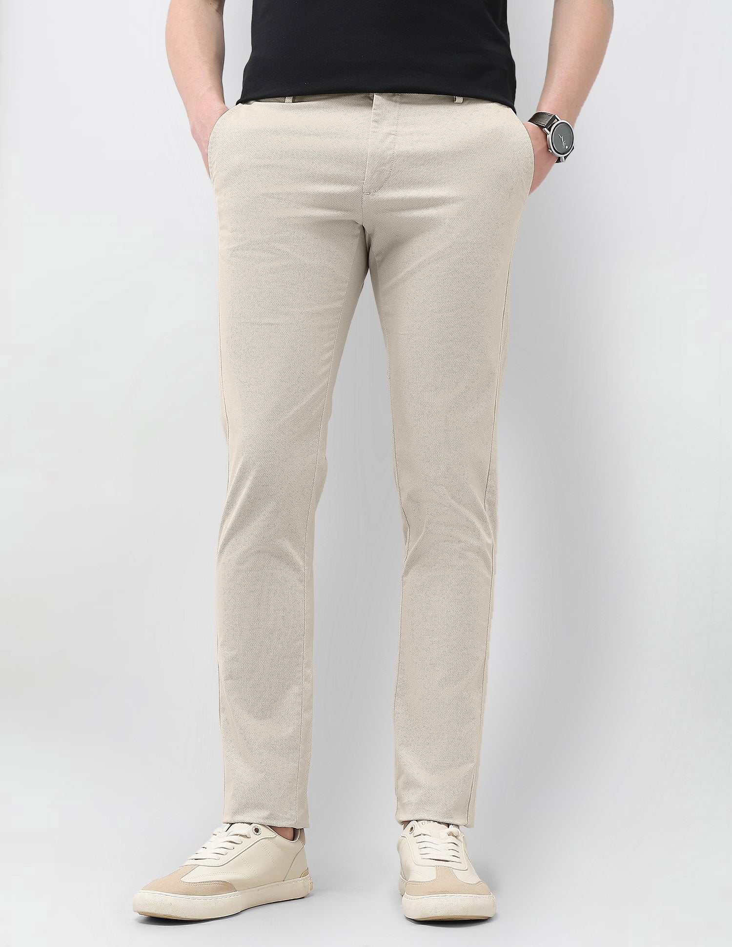 Textured Denver Slim Fit Trousers