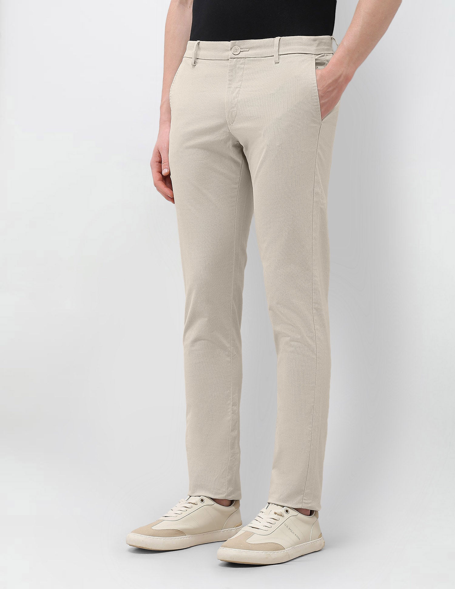 Textured Denver Slim Fit Trousers - Image 4