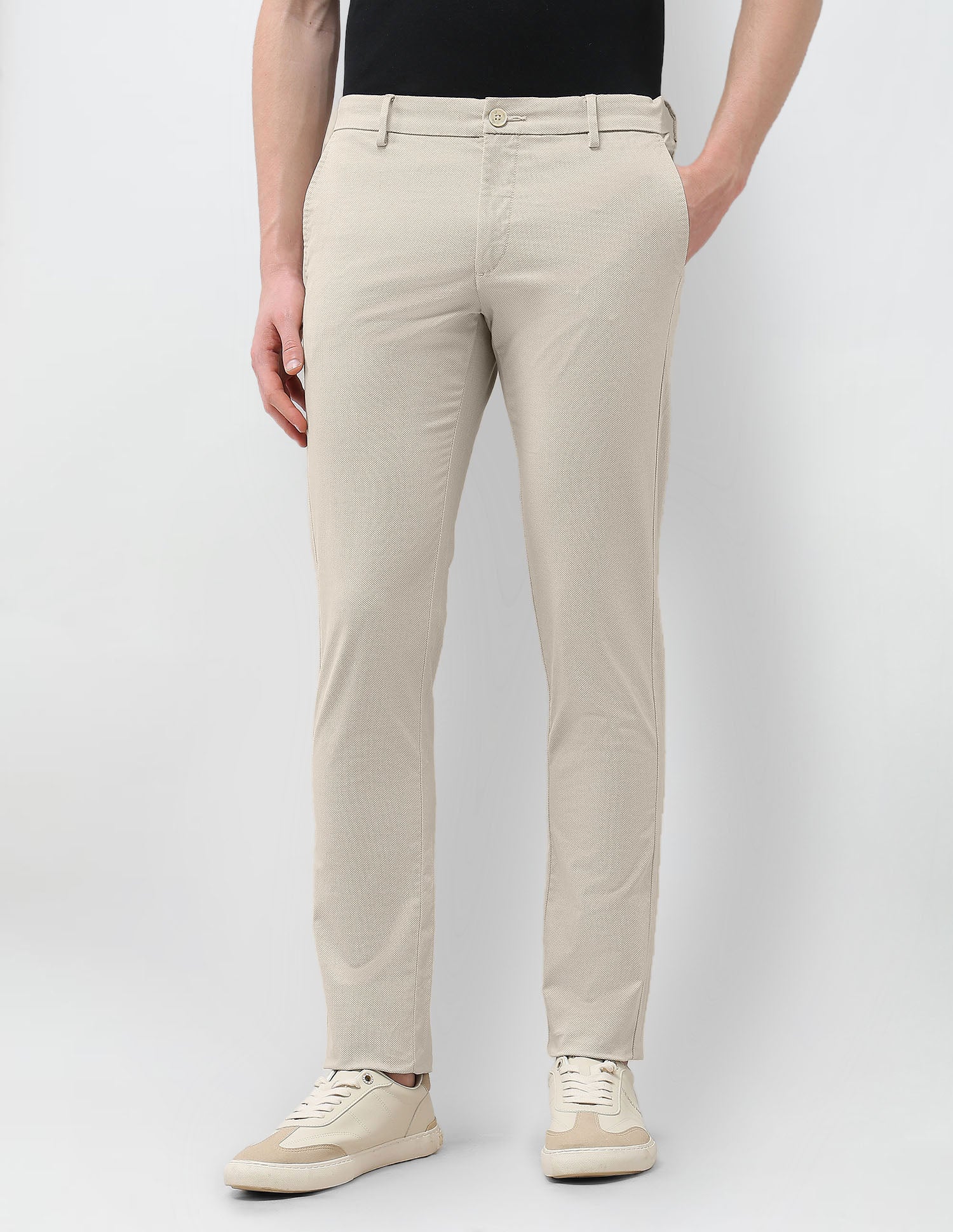 Textured Denver Slim Fit Trousers - Image 6