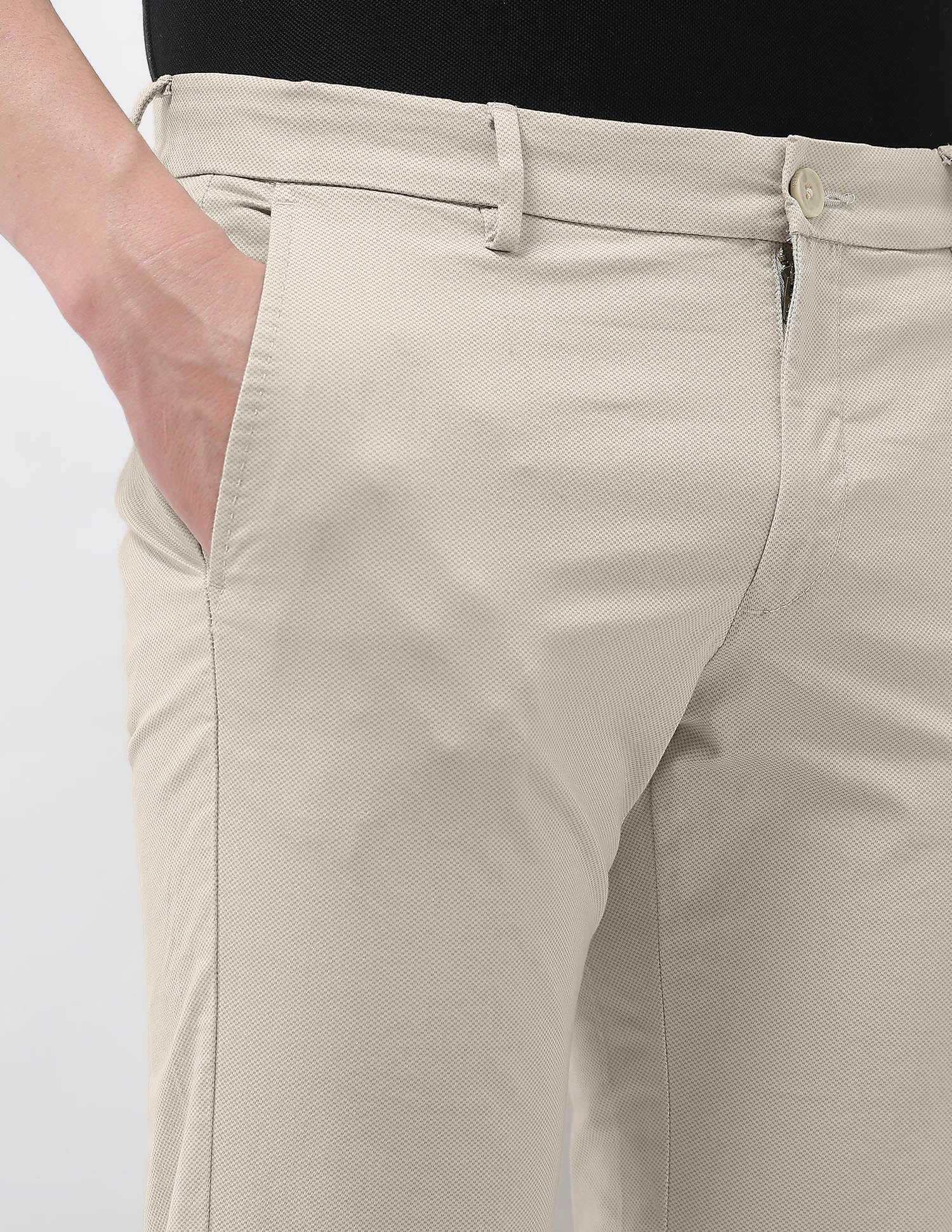 Textured Denver Slim Fit Trousers - Image 7