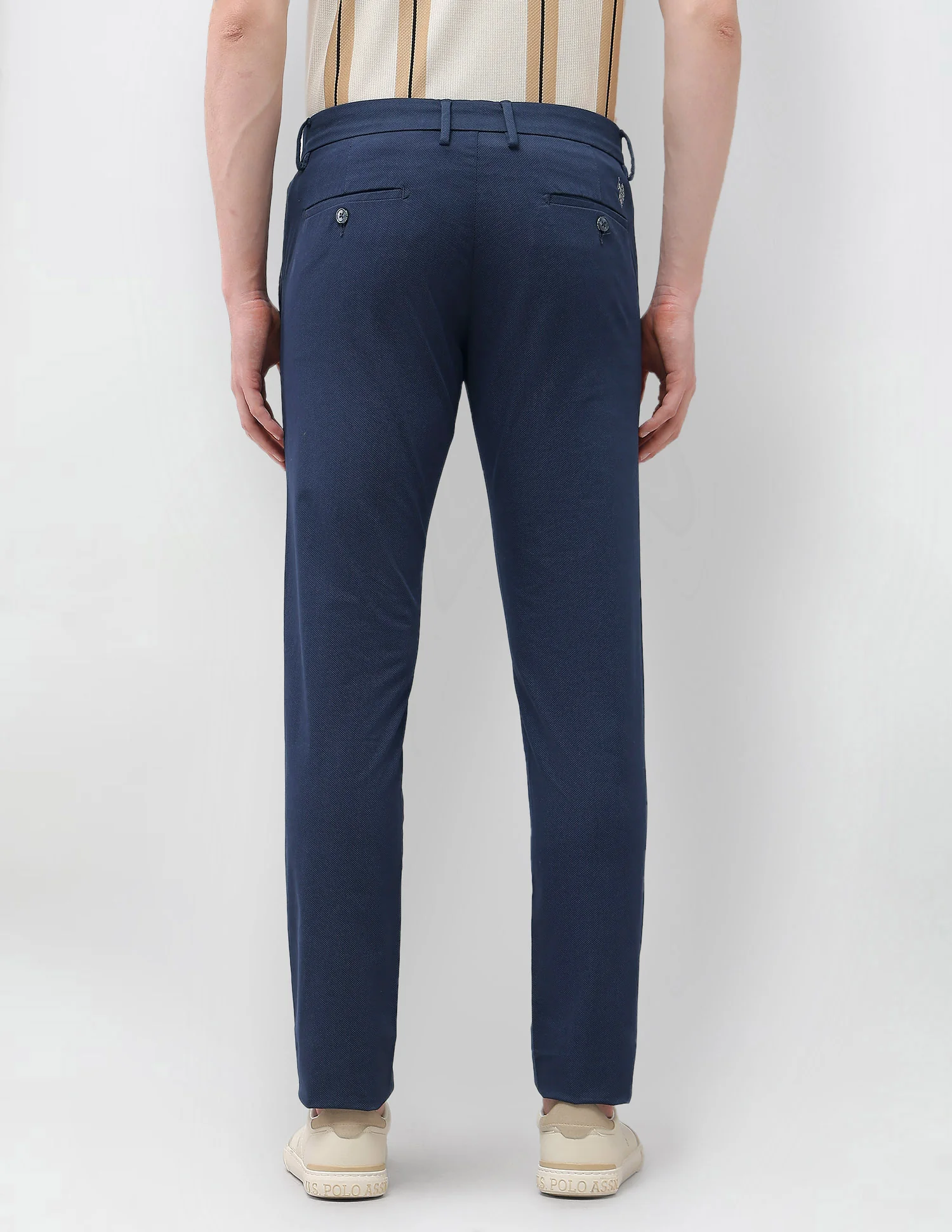 Textured Denver Slim Fit Trousers - Image 5