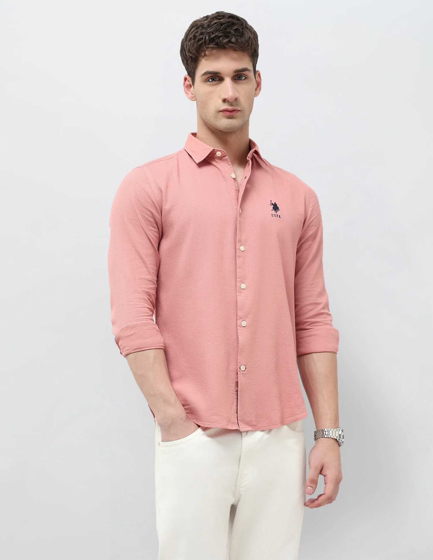 Textured Dobby Regular Fit Shirt
