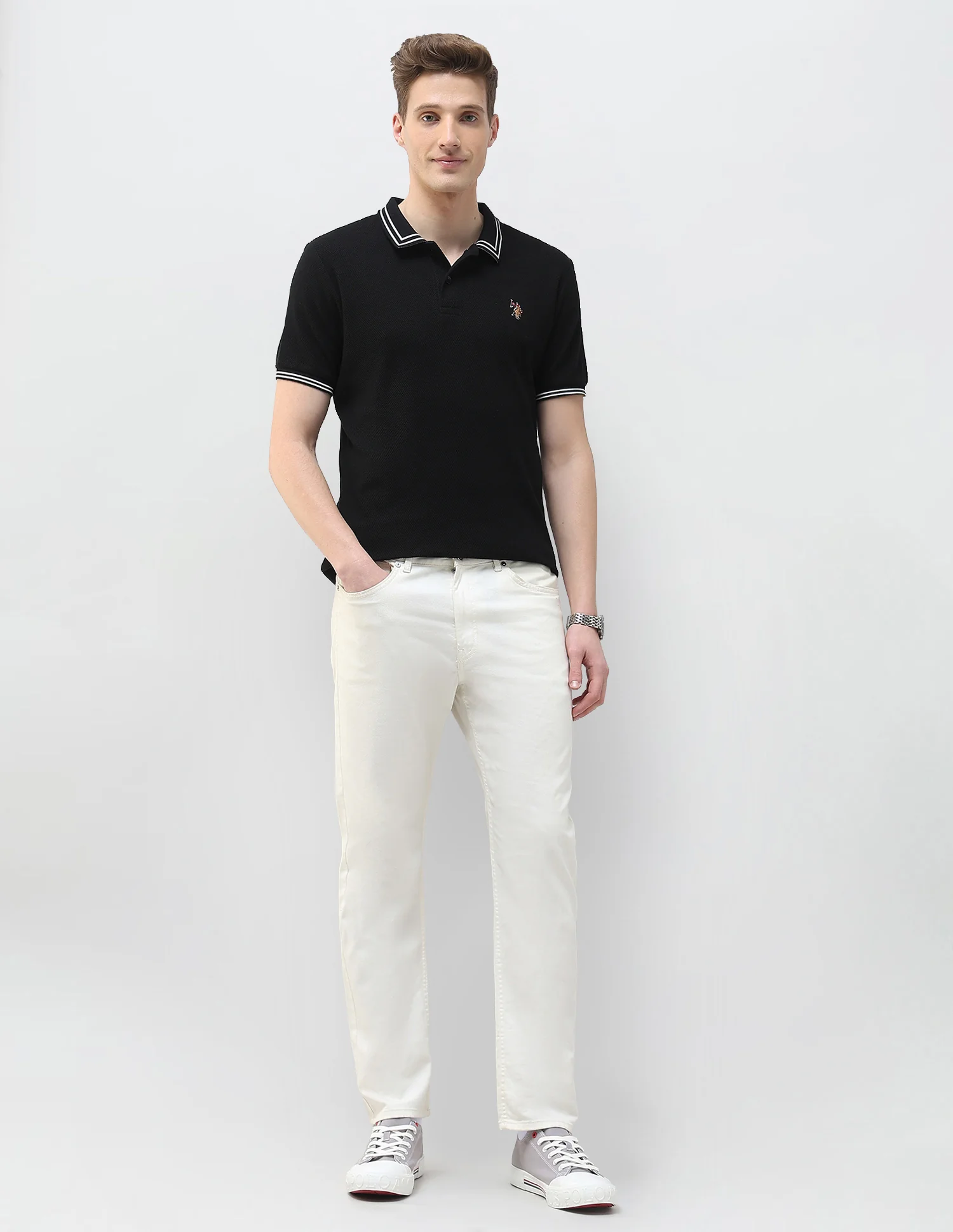 Textured Motel On The Coast Polo Shirt - Image 3