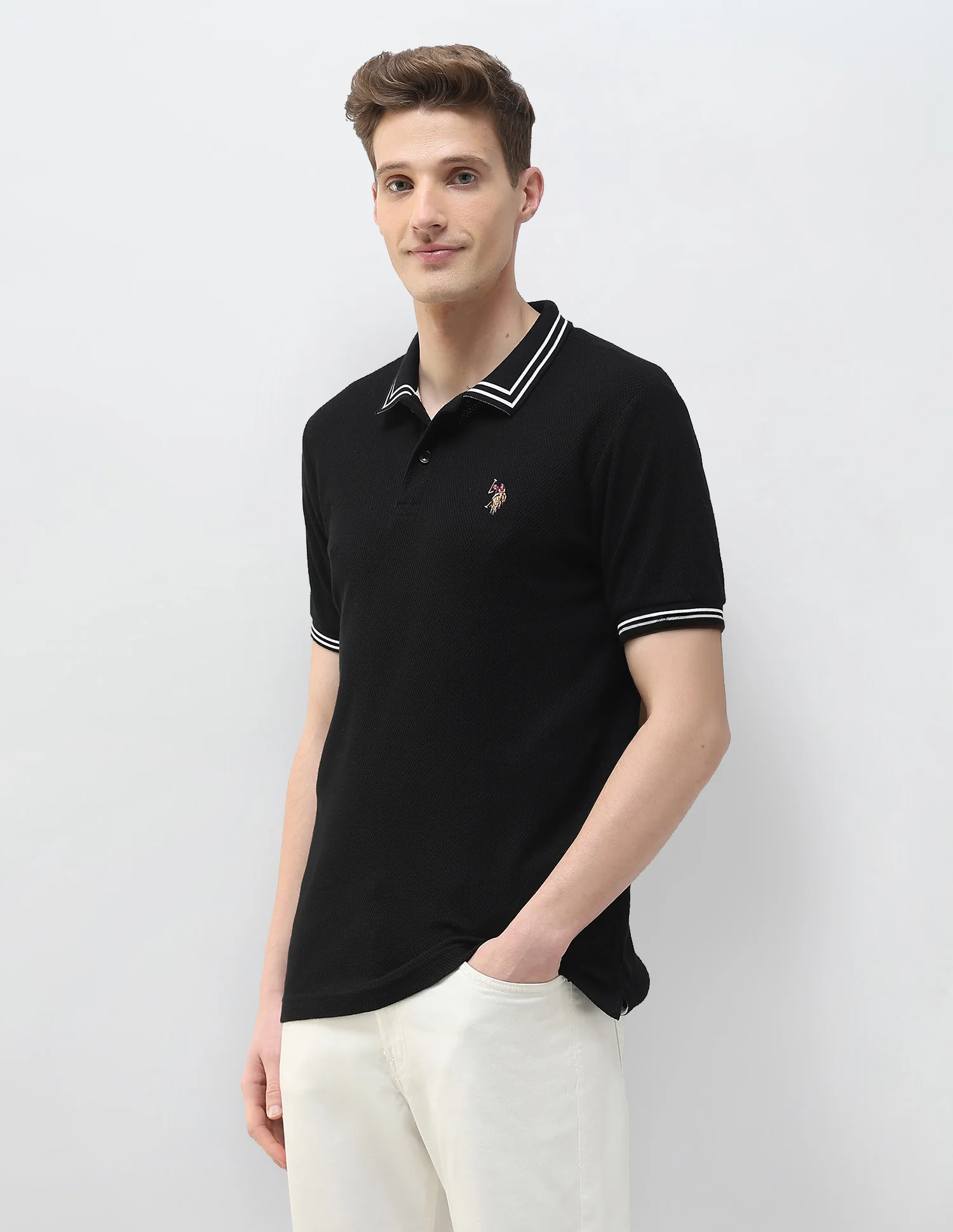 Textured Motel On The Coast Polo Shirt - Image 4